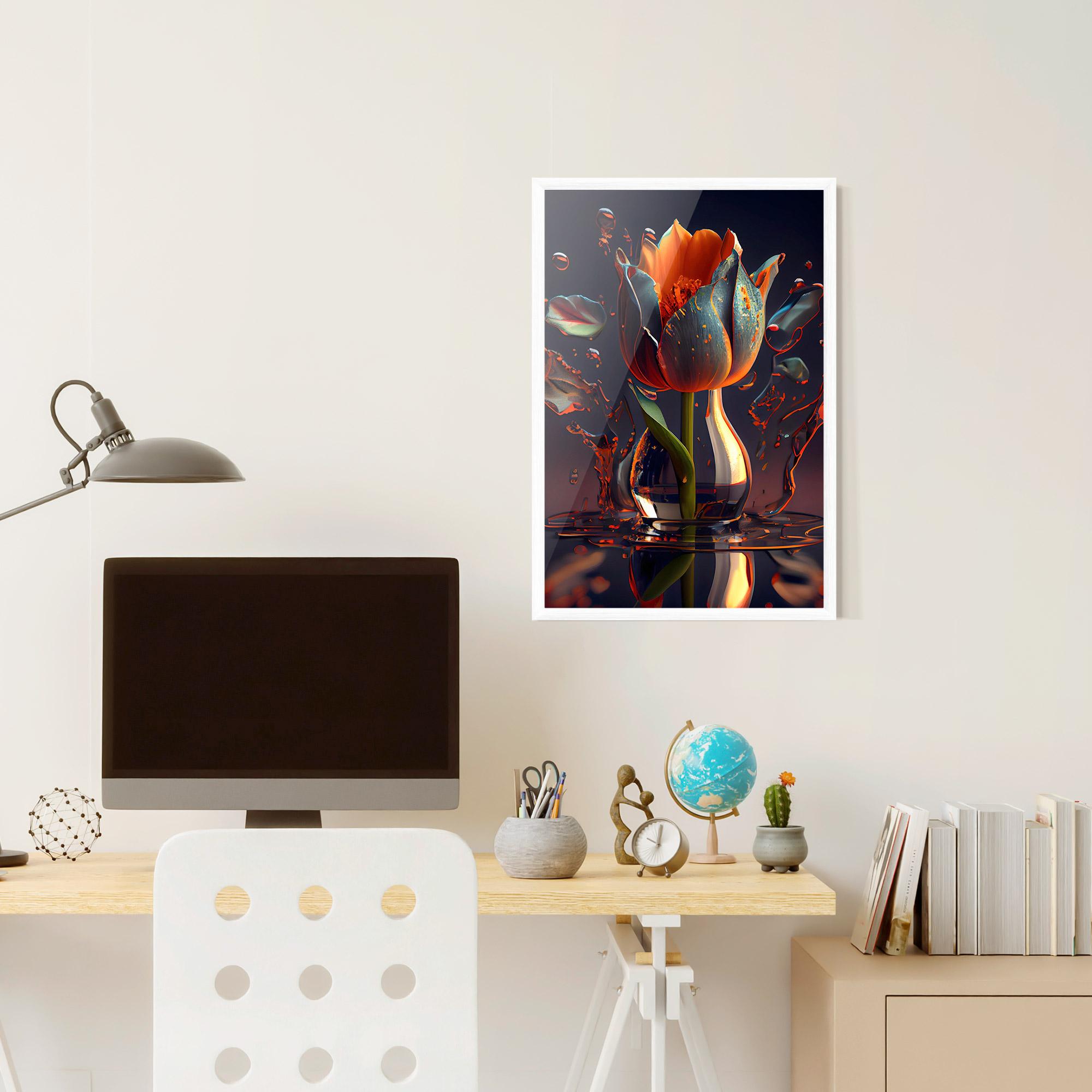 Poster Înrămat Black Tulip In Vase mockup 6