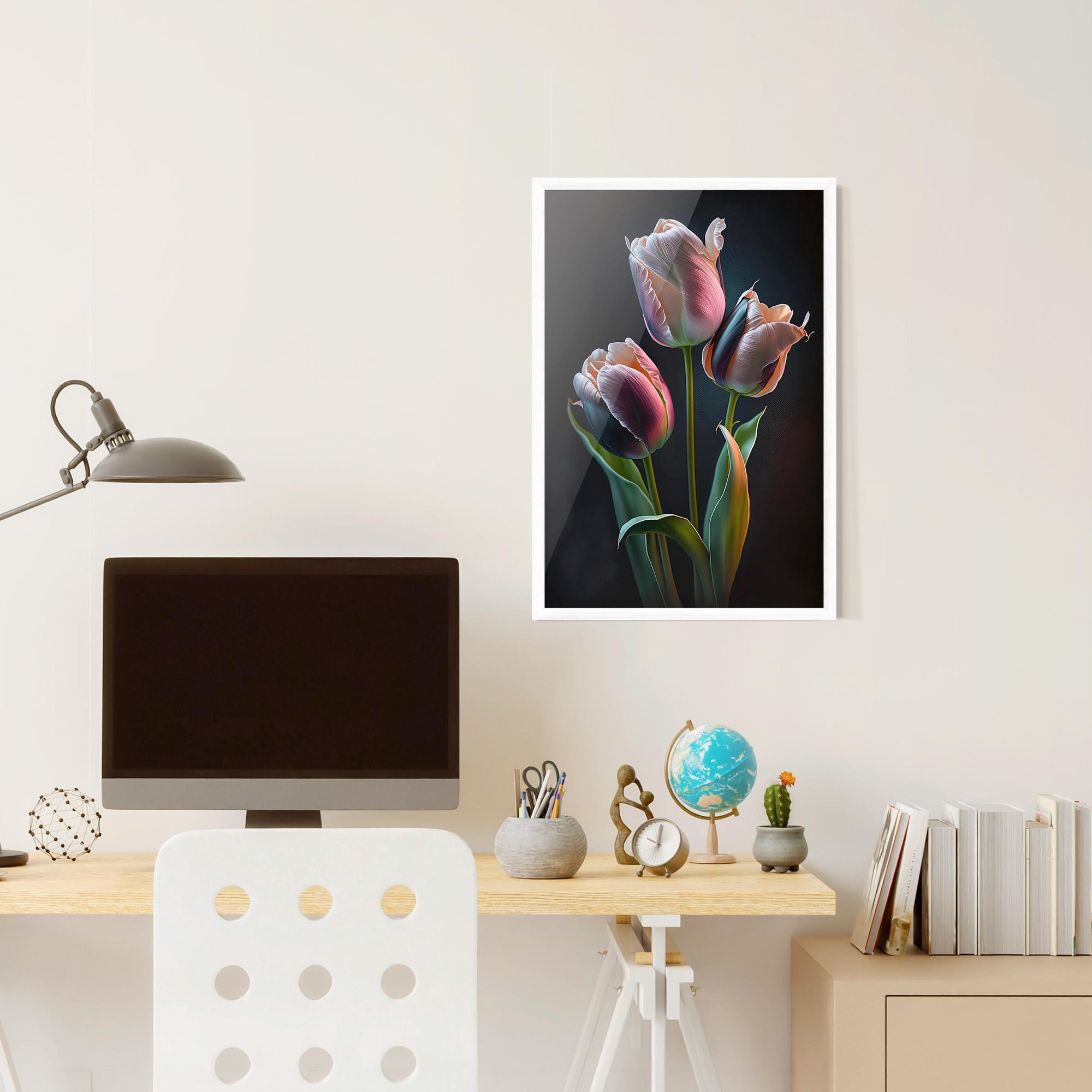 Poster Înrămat Light Purple Tulips mockup 6