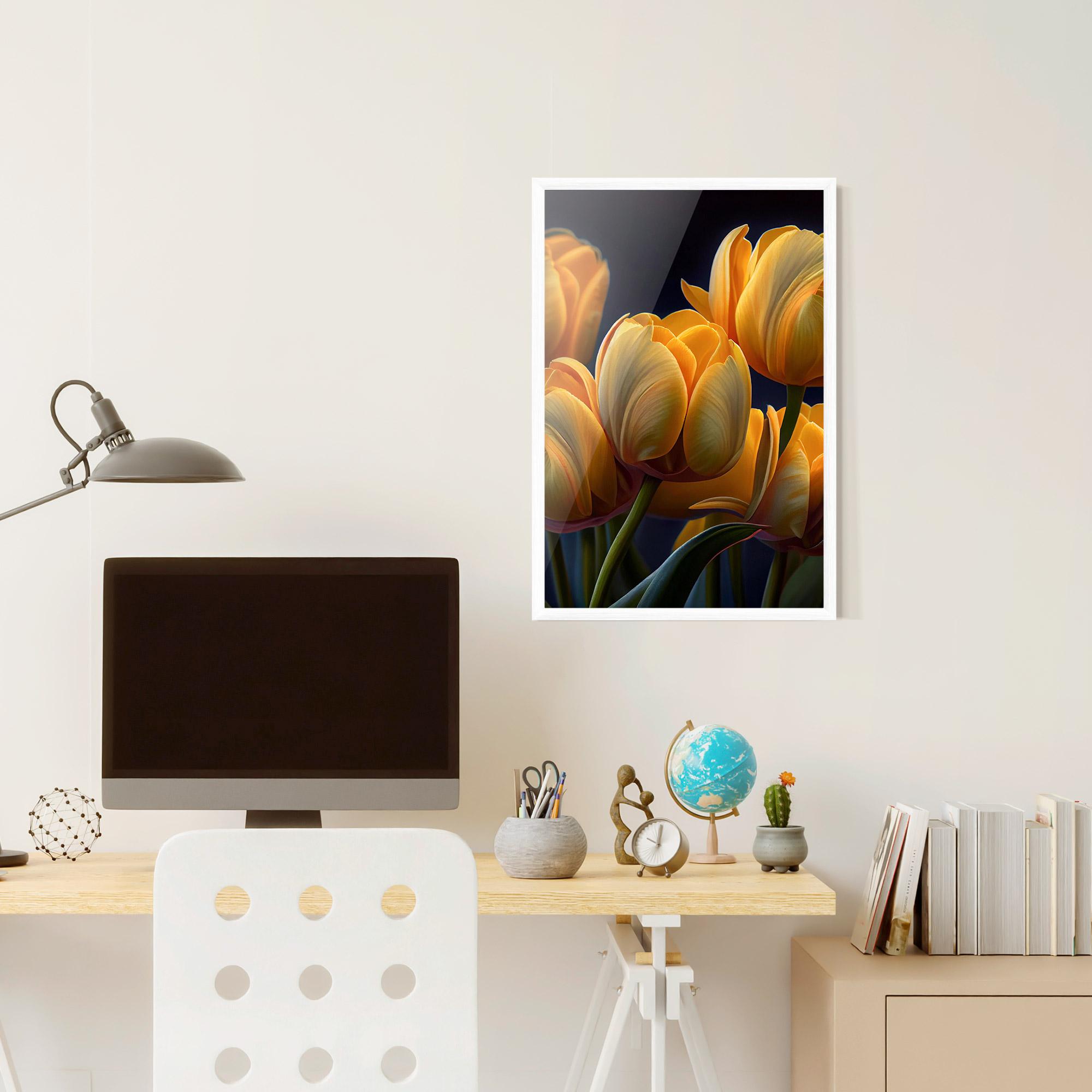 Poster Înrămat Pretty Yellow Tulips mockup 6