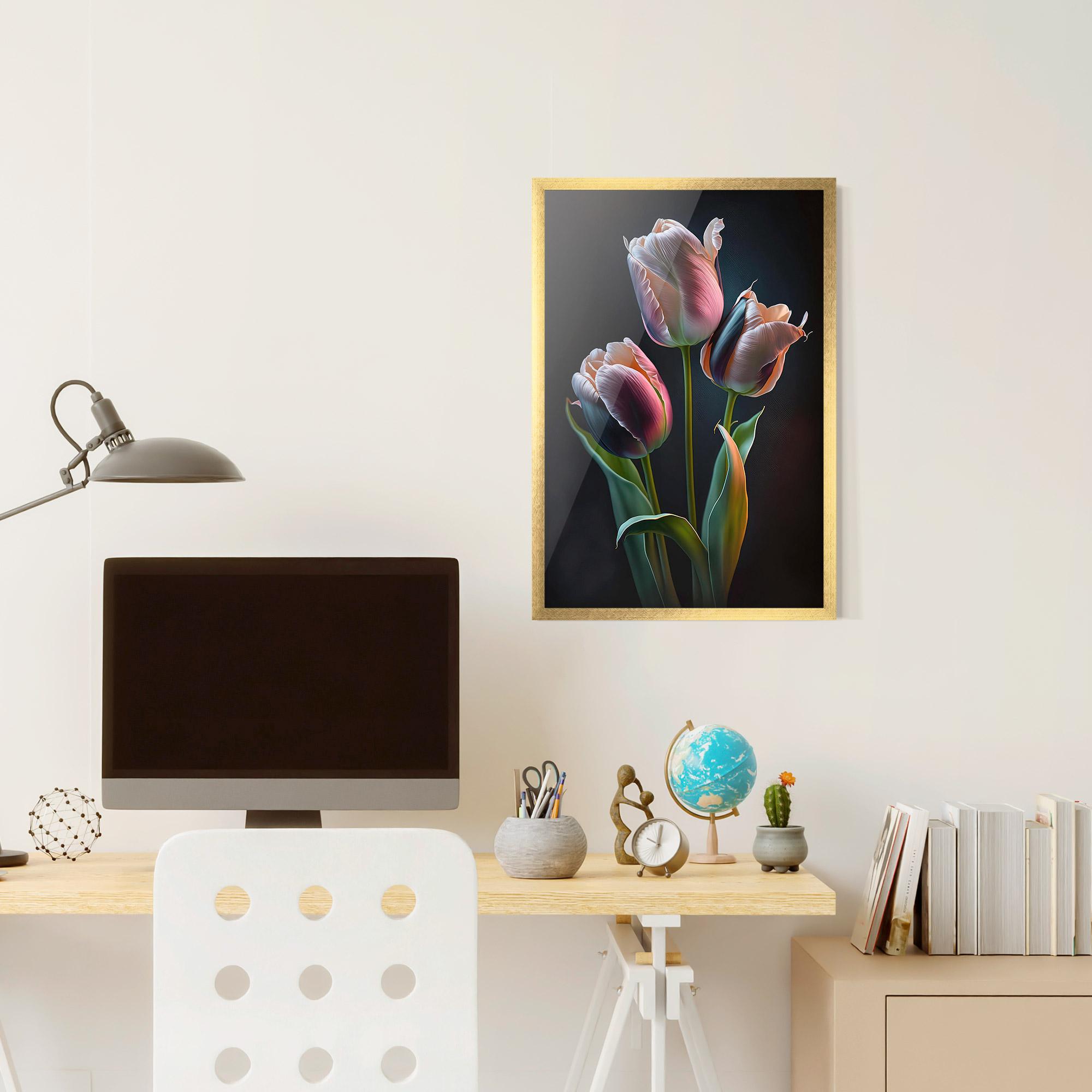 Poster Înrămat Light Purple Tulips mockup 6