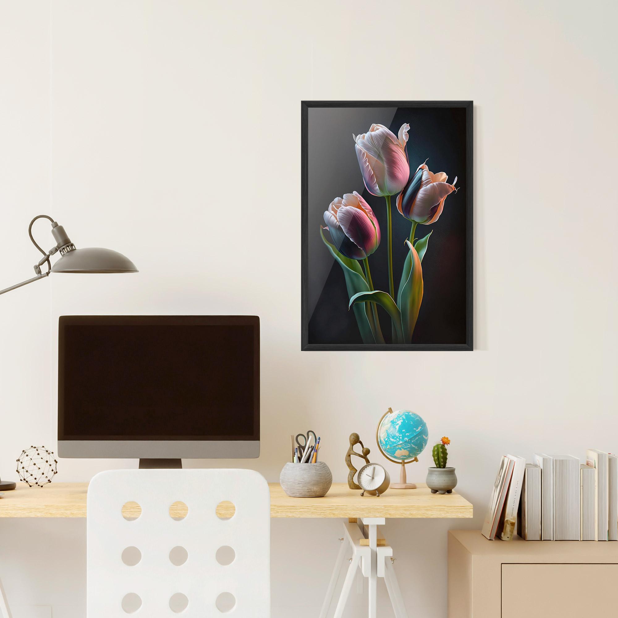 Poster Înrămat Light Purple Tulips mockup 6