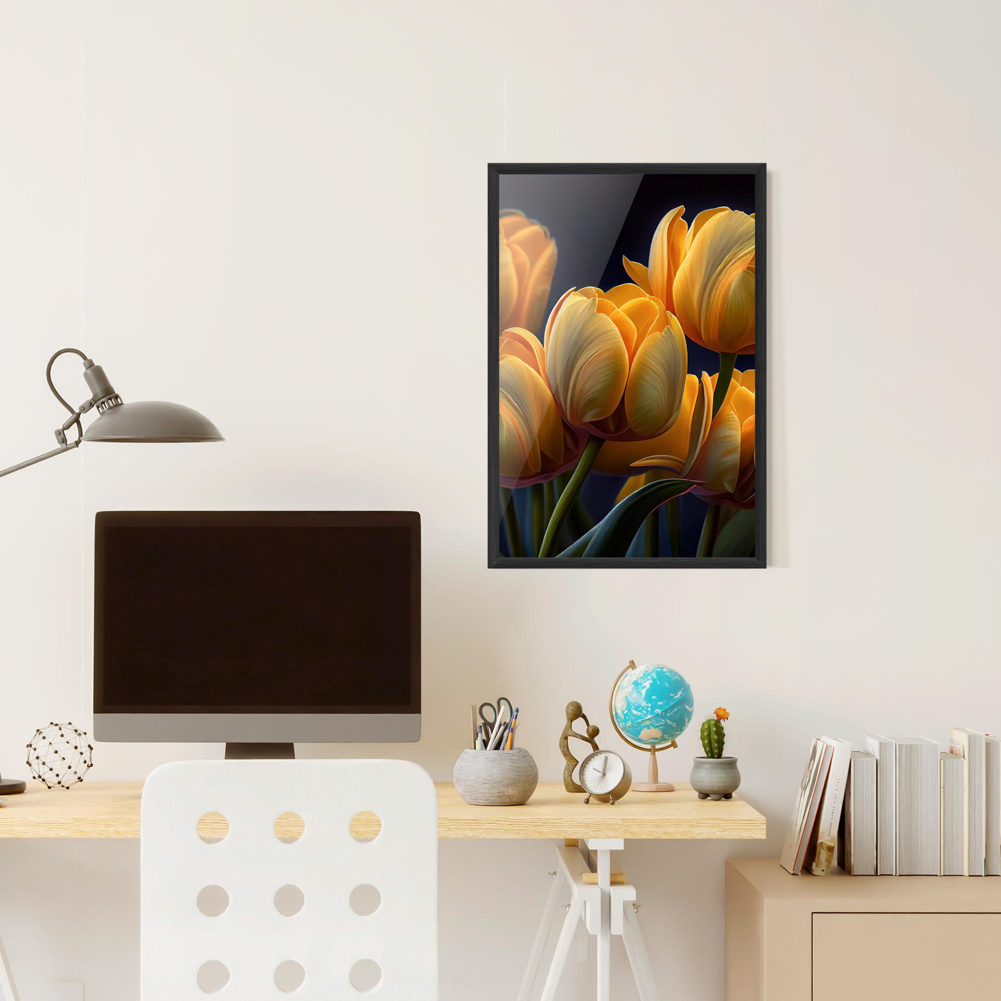 Poster Înrămat Pretty Yellow Tulips mockup 6