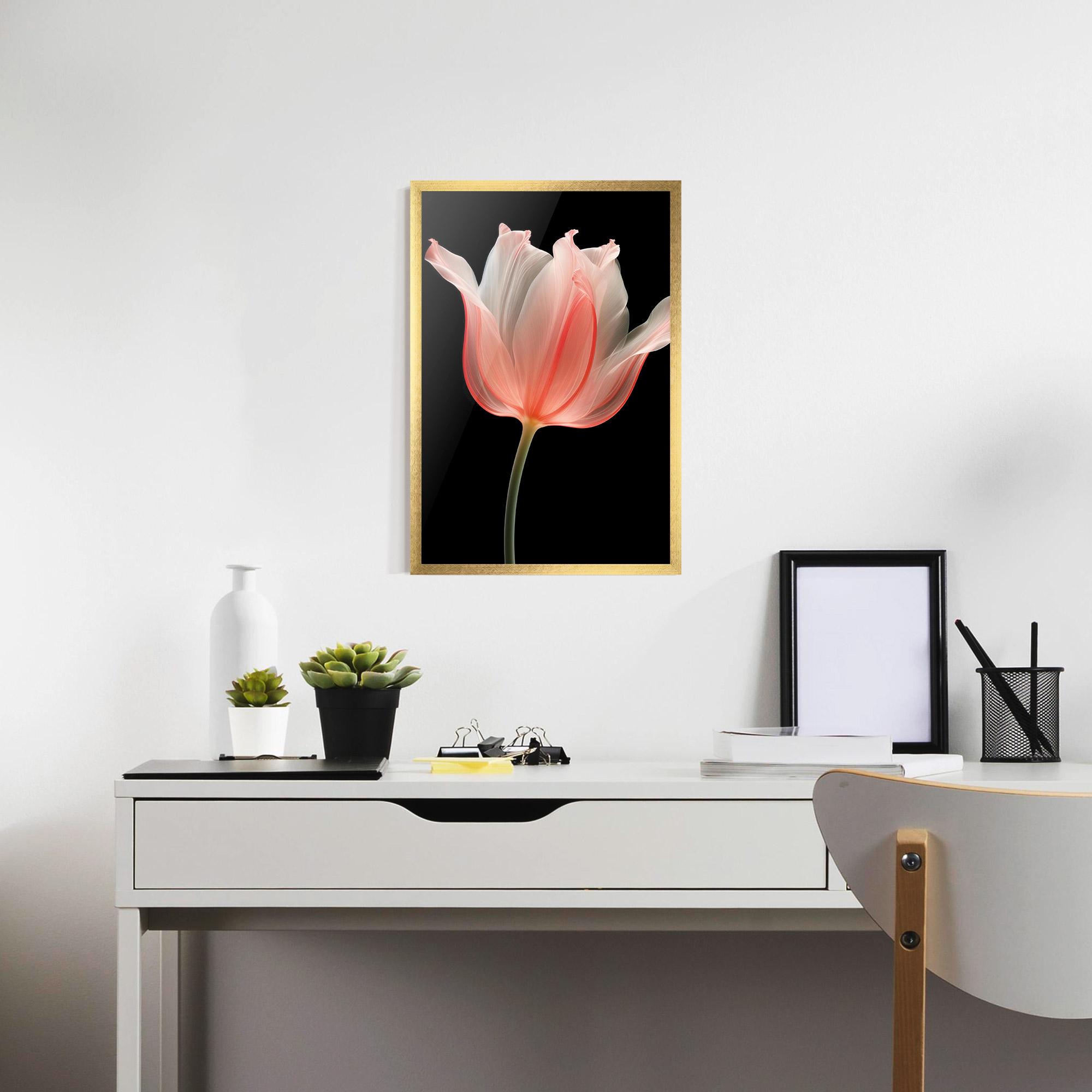 Poster Înrămat Pastel Pink Tulip mockup 7