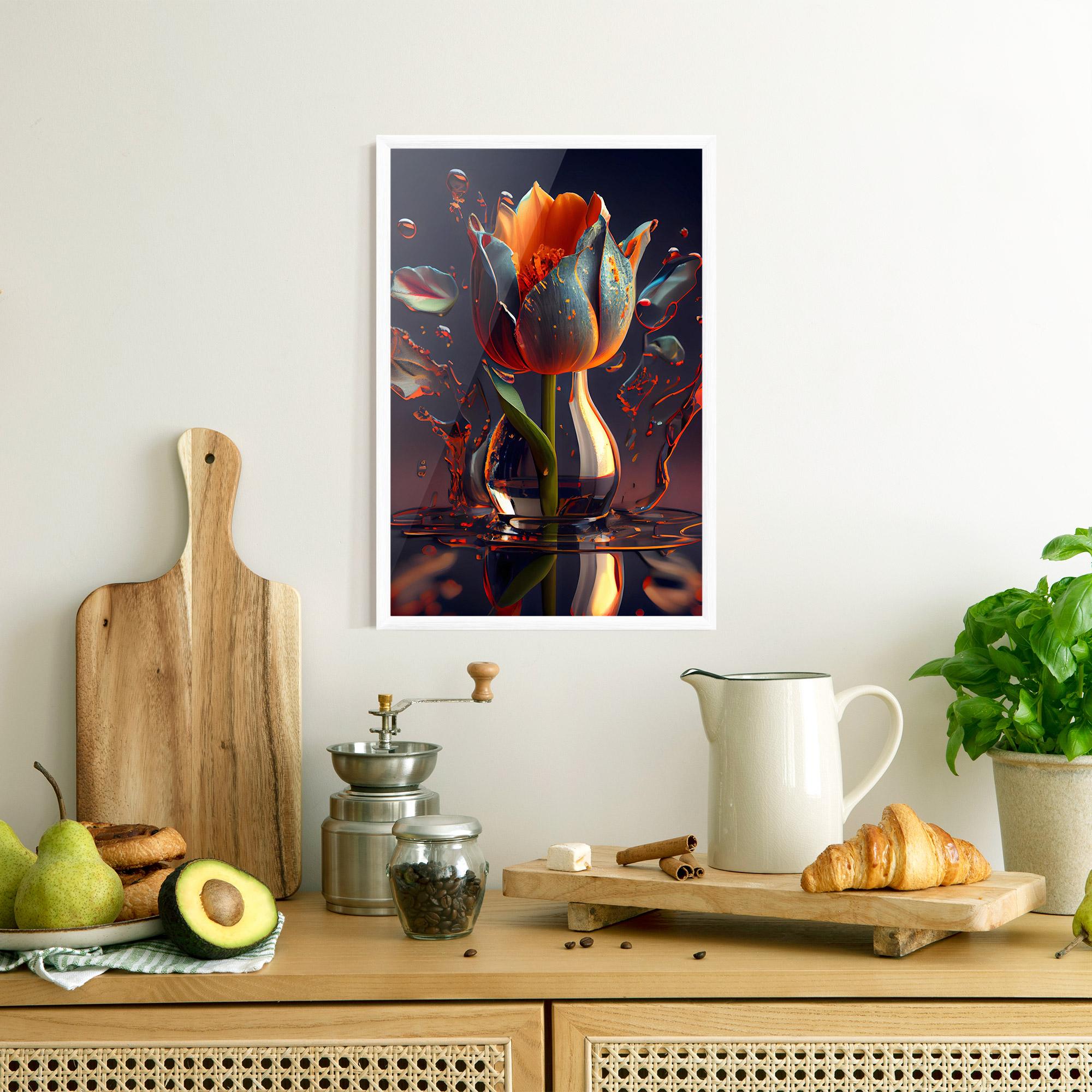 Poster Înrămat Black Tulip In Vase mockup 8