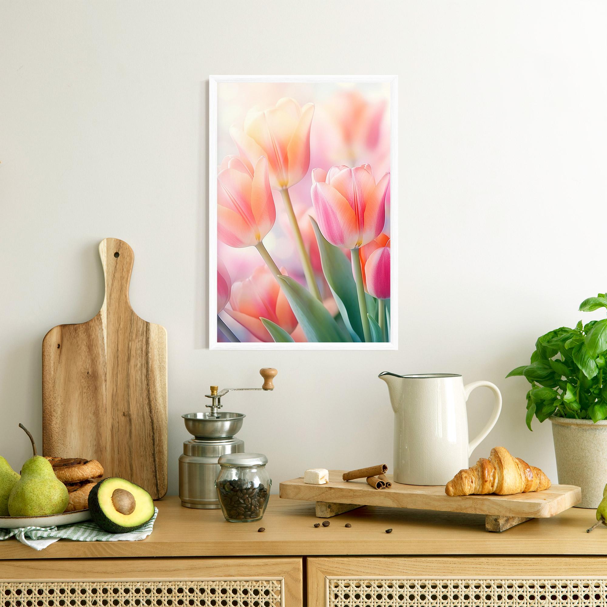 Poster Înrămat Dreamy Tulips mockup 8