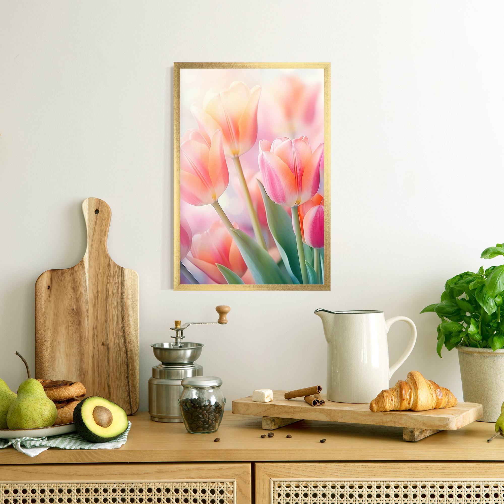 Poster Înrămat Dreamy Tulips mockup 8