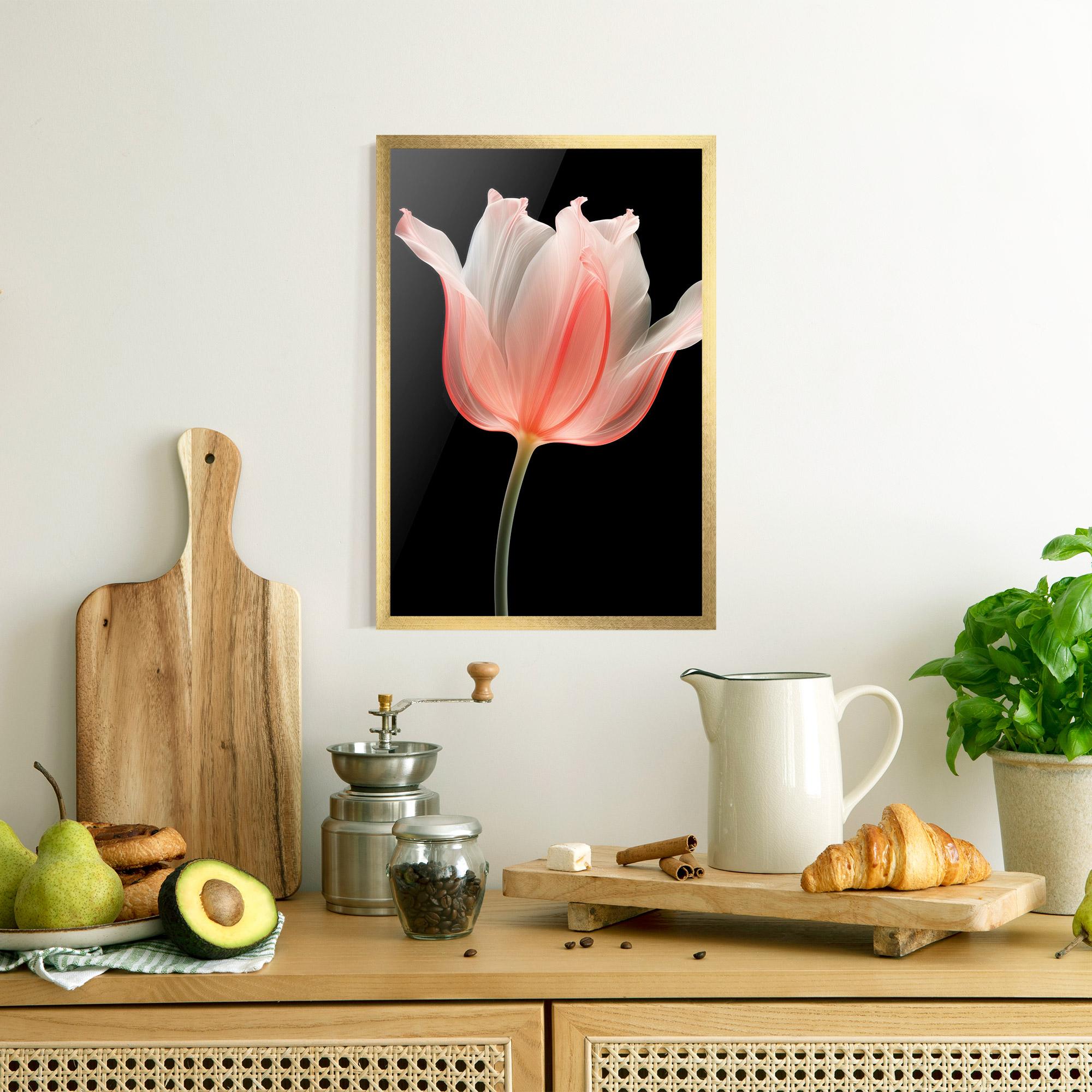 Poster Înrămat Pastel Pink Tulip mockup 8