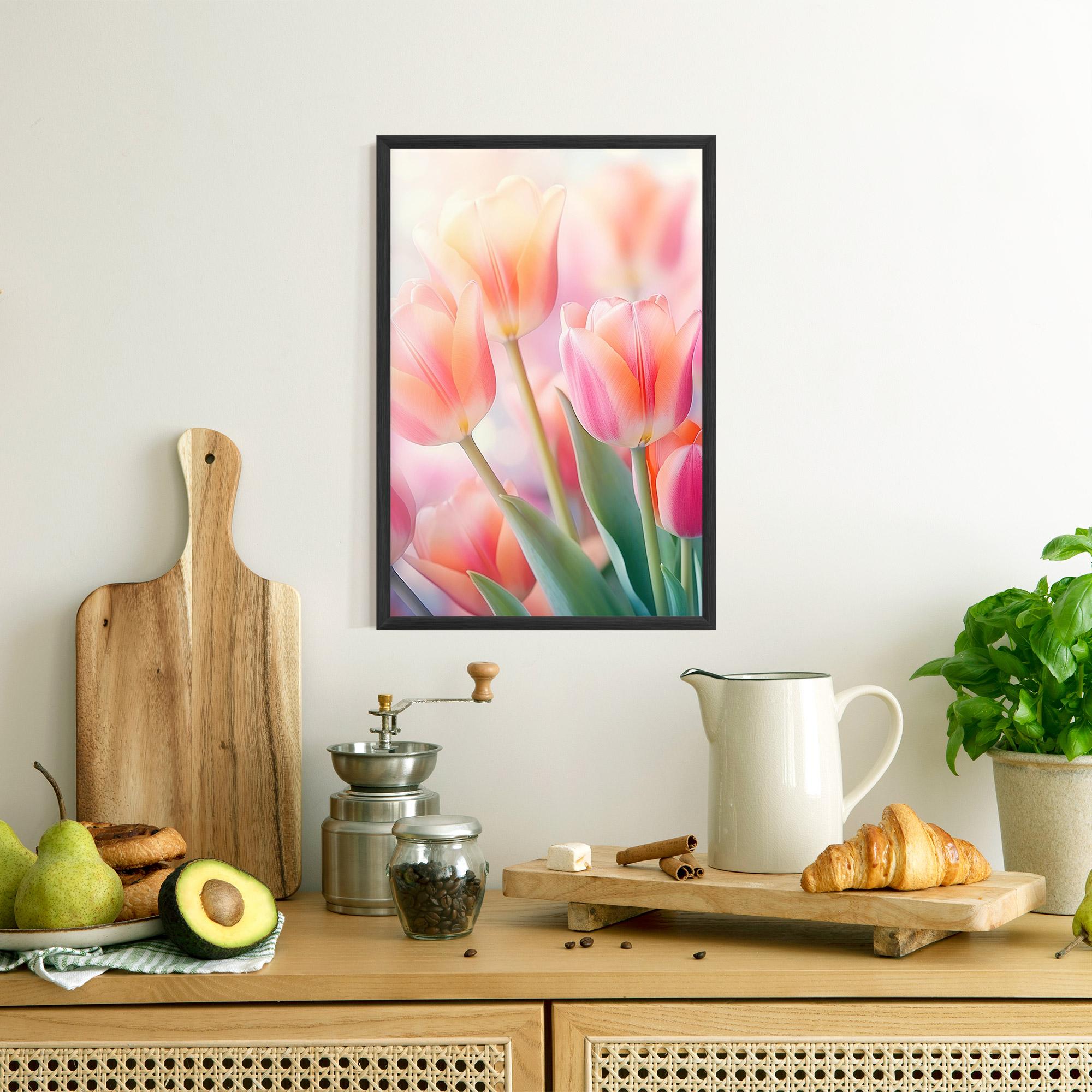 Poster Înrămat Dreamy Tulips mockup 8