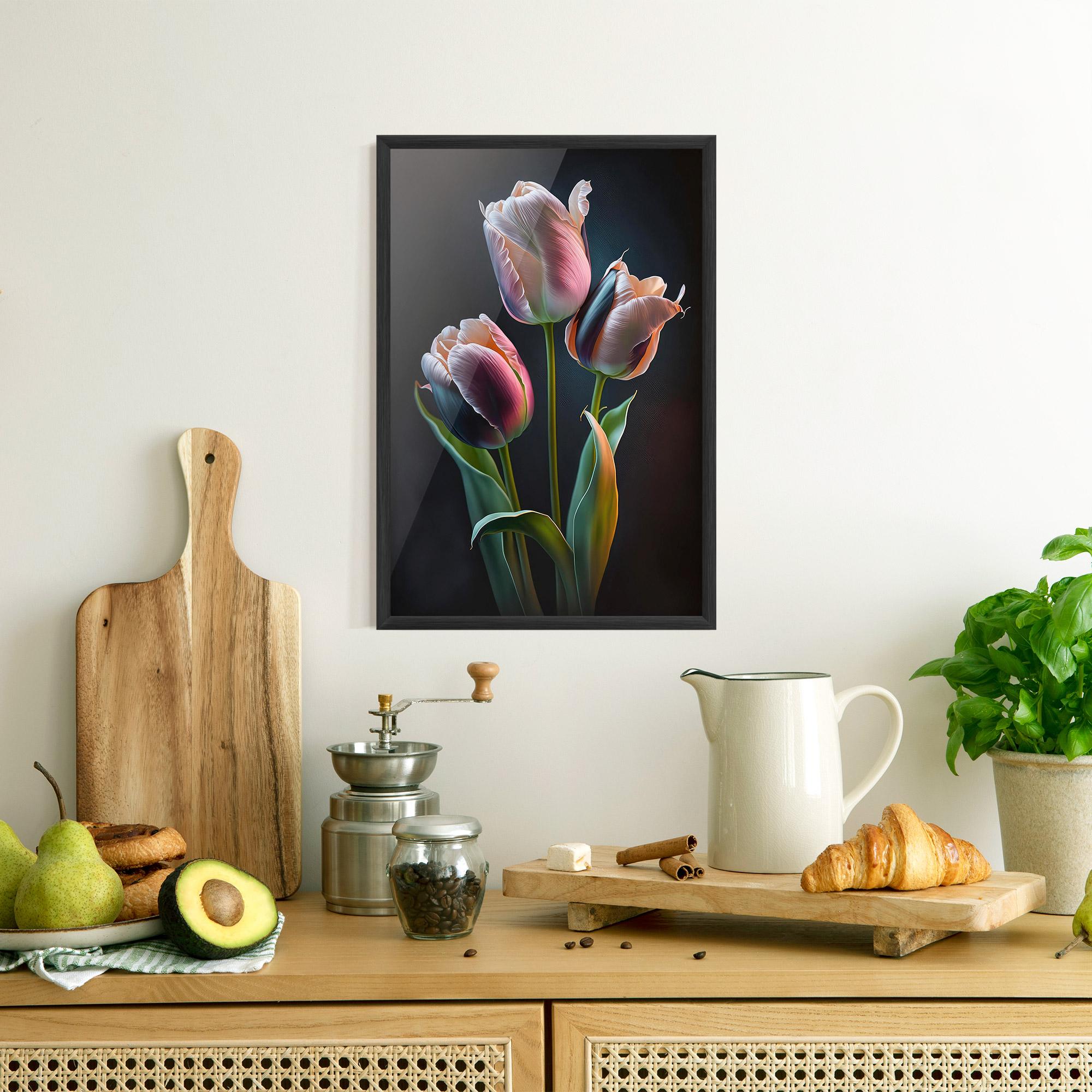 Poster Înrămat Light Purple Tulips mockup 8