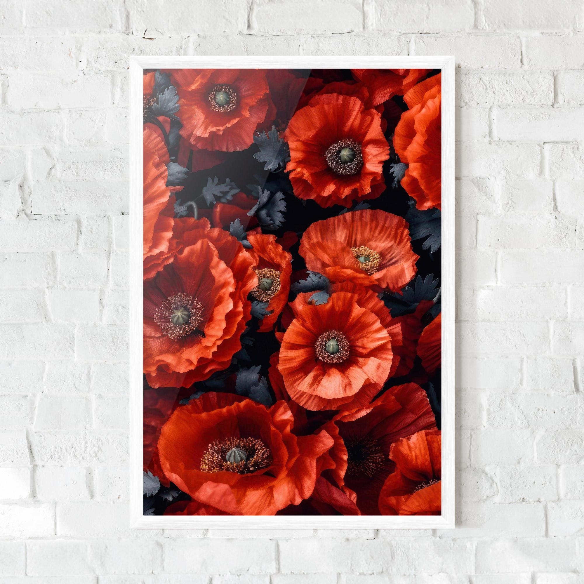 Poster Înrămat Black Red Poppies mockup 0