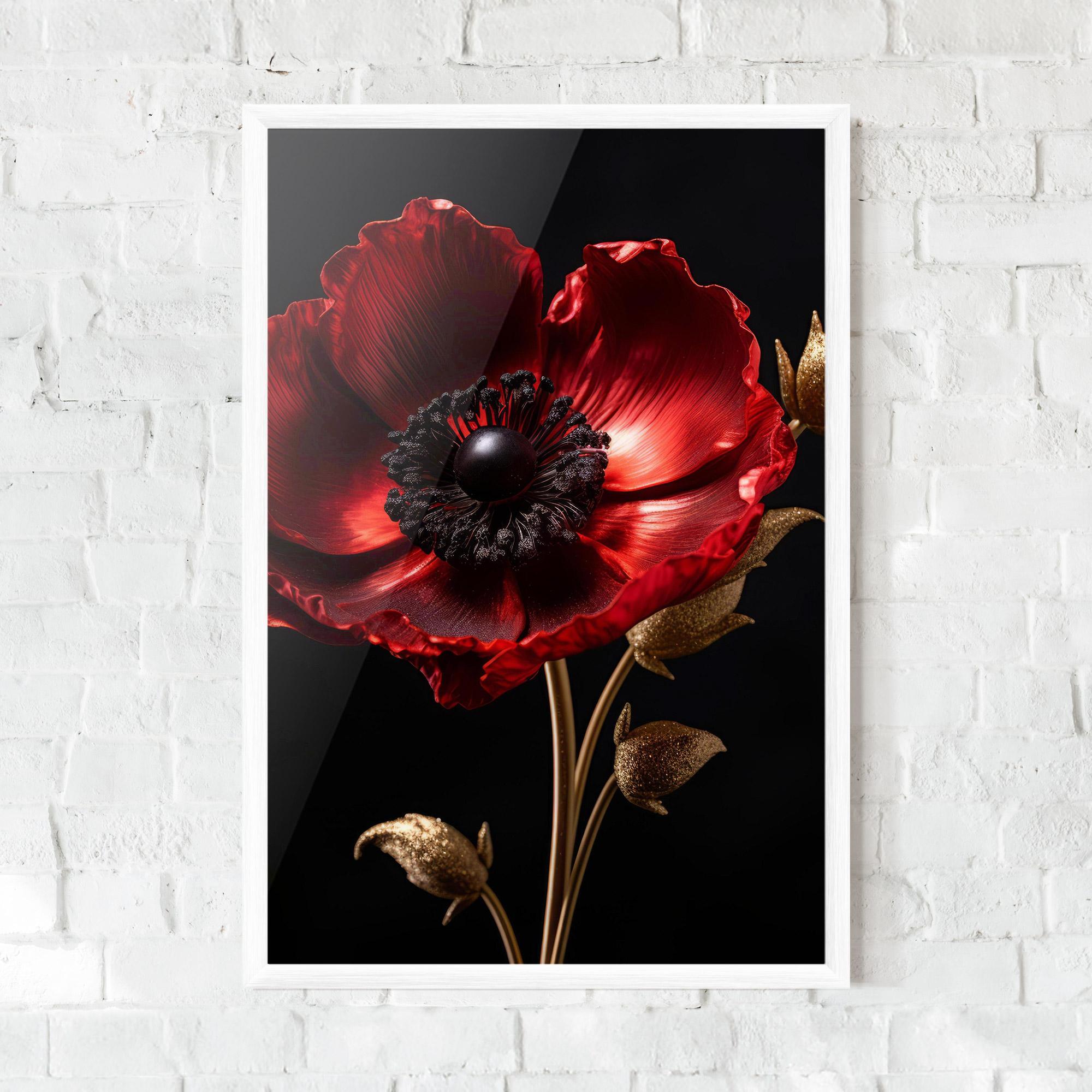 Poster Înrămat Dark Red Poppy mockup 0
