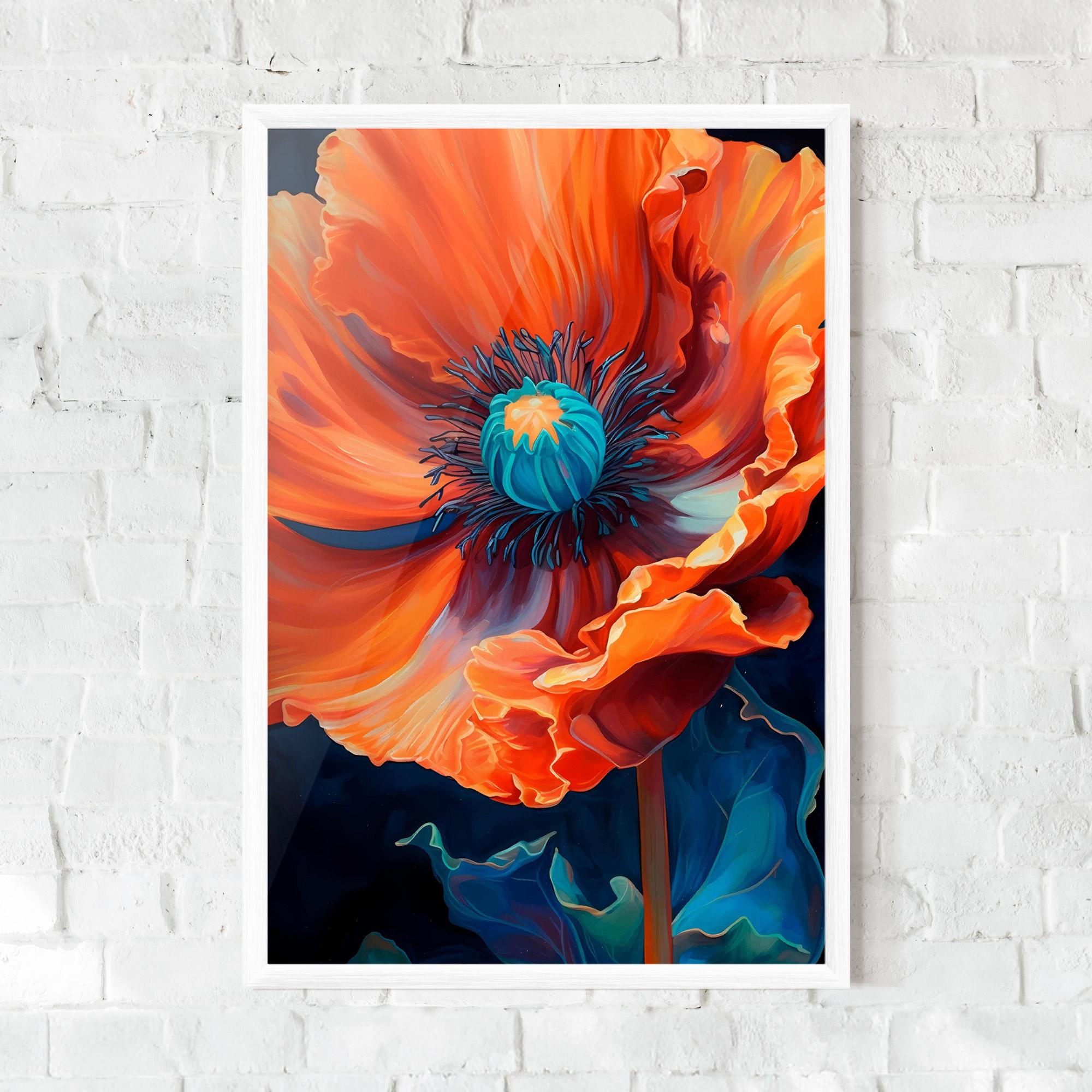 Poster Înrămat Orange Blue Poppy mockup 0