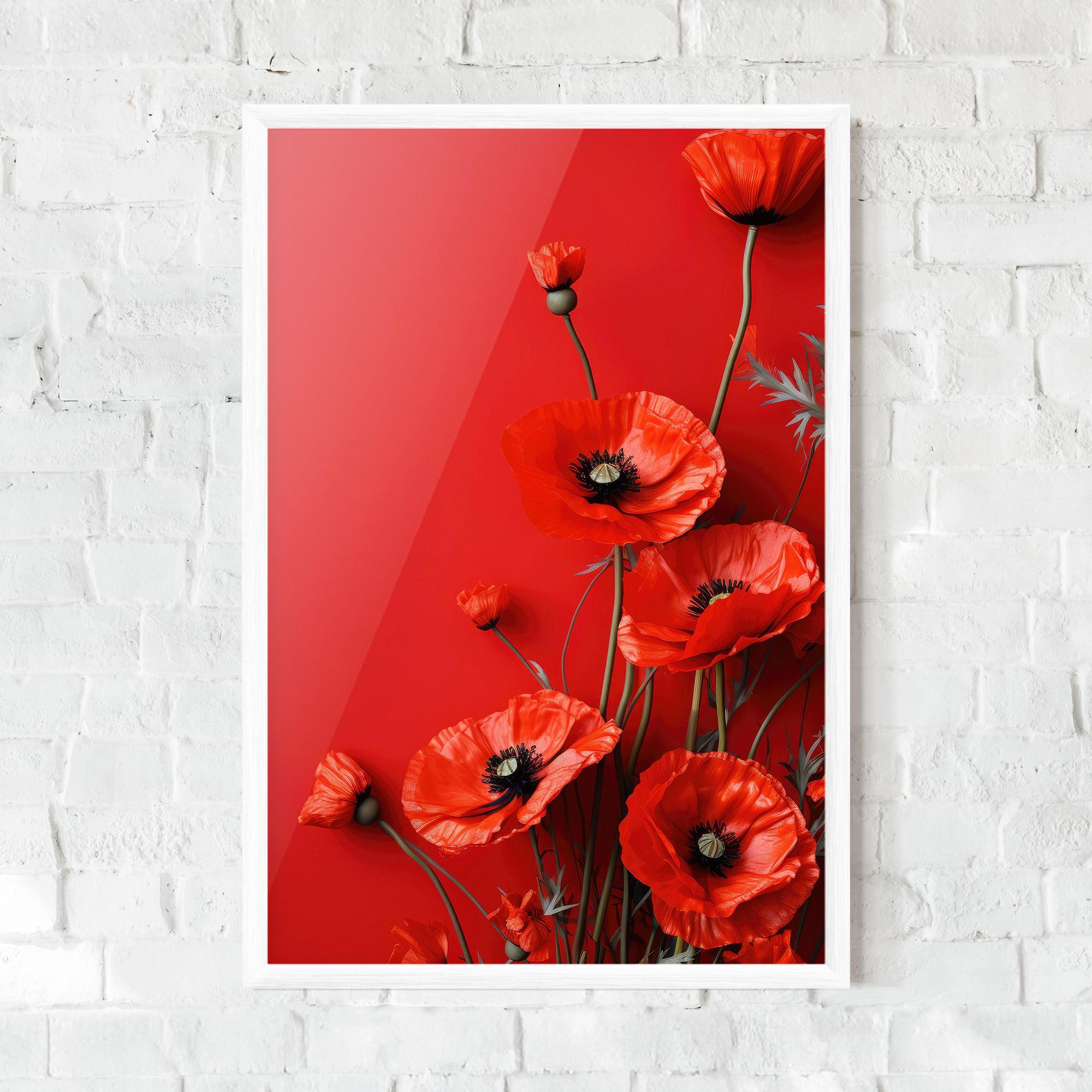 Poster Înrămat Poppies On The Table mockup 0