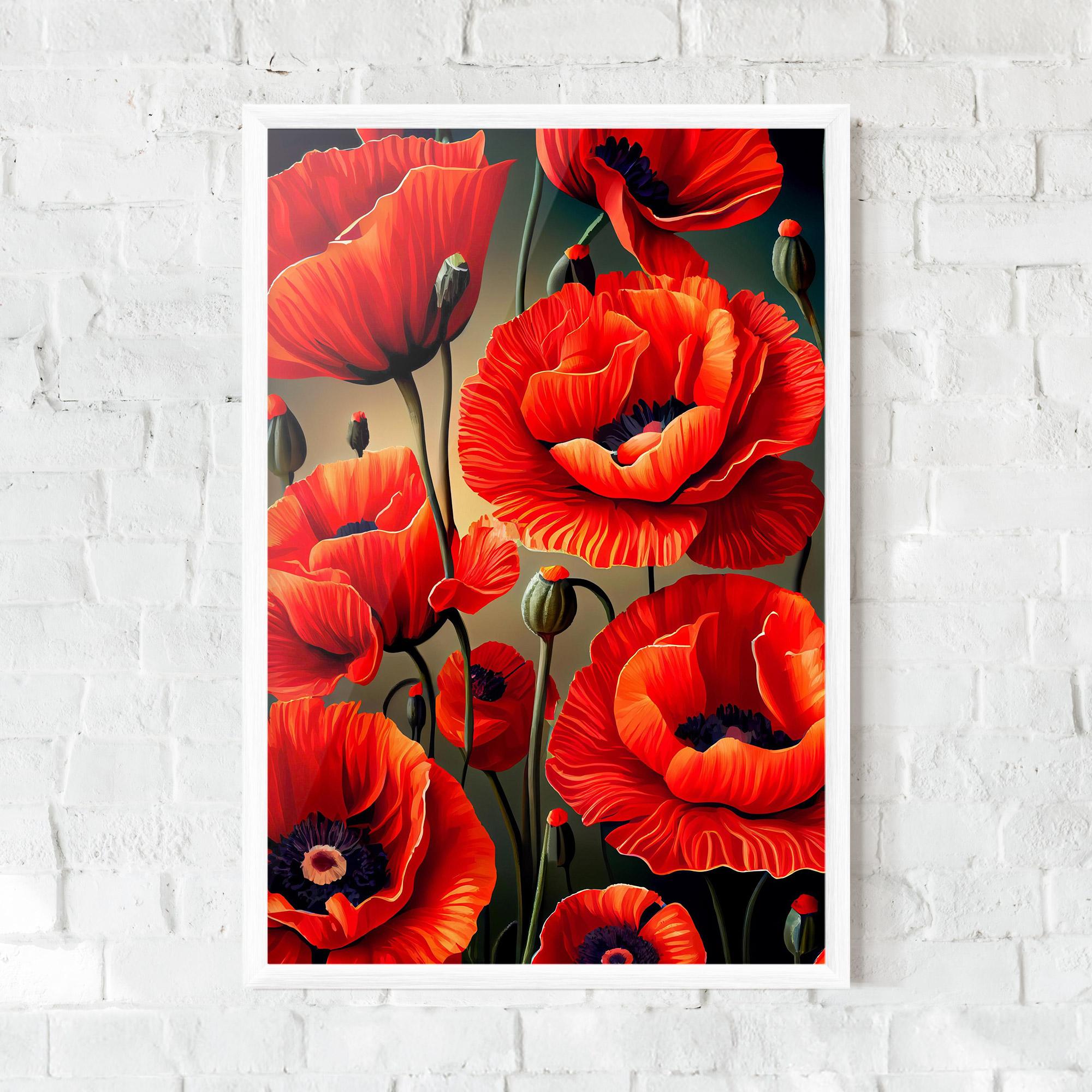 Poster Înrămat Pretty Poppy On Green mockup 0
