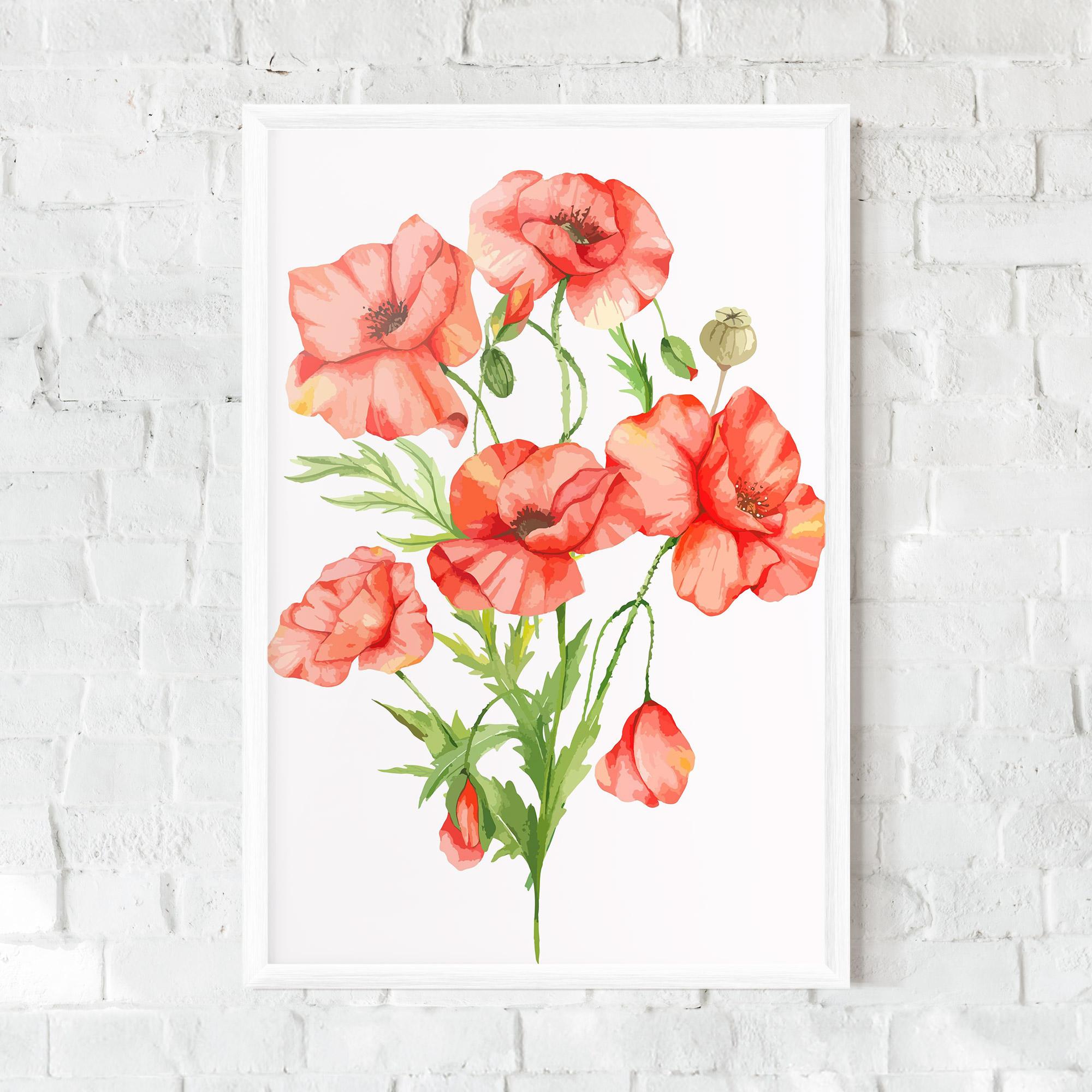 Poster Înrămat Red Pastel Poppy mockup 0