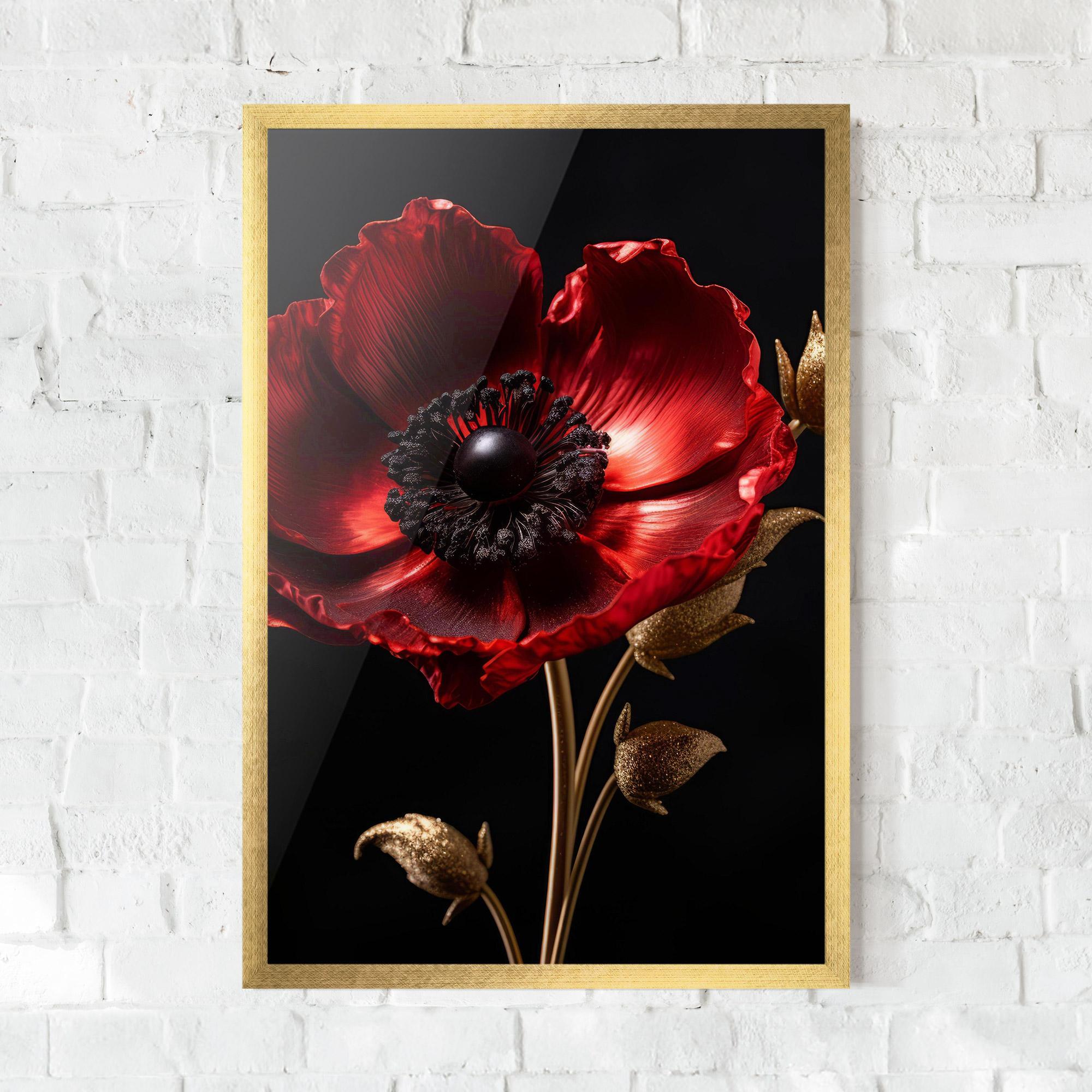 Poster Înrămat Dark Red Poppy mockup 0
