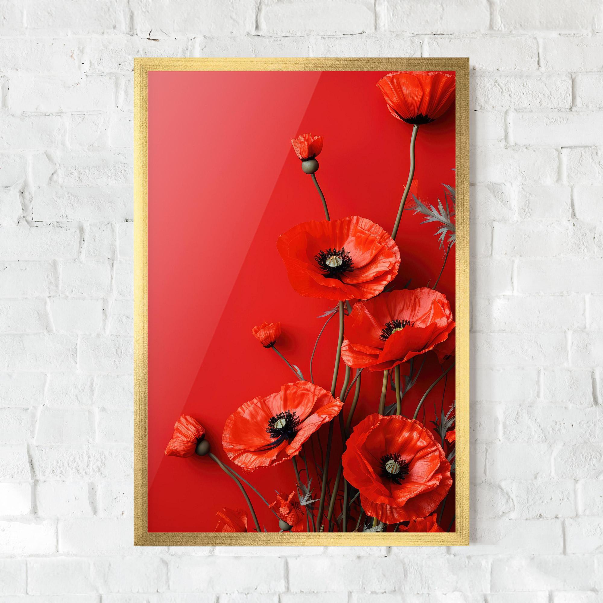 Poster Înrămat Poppies On The Table mockup 0