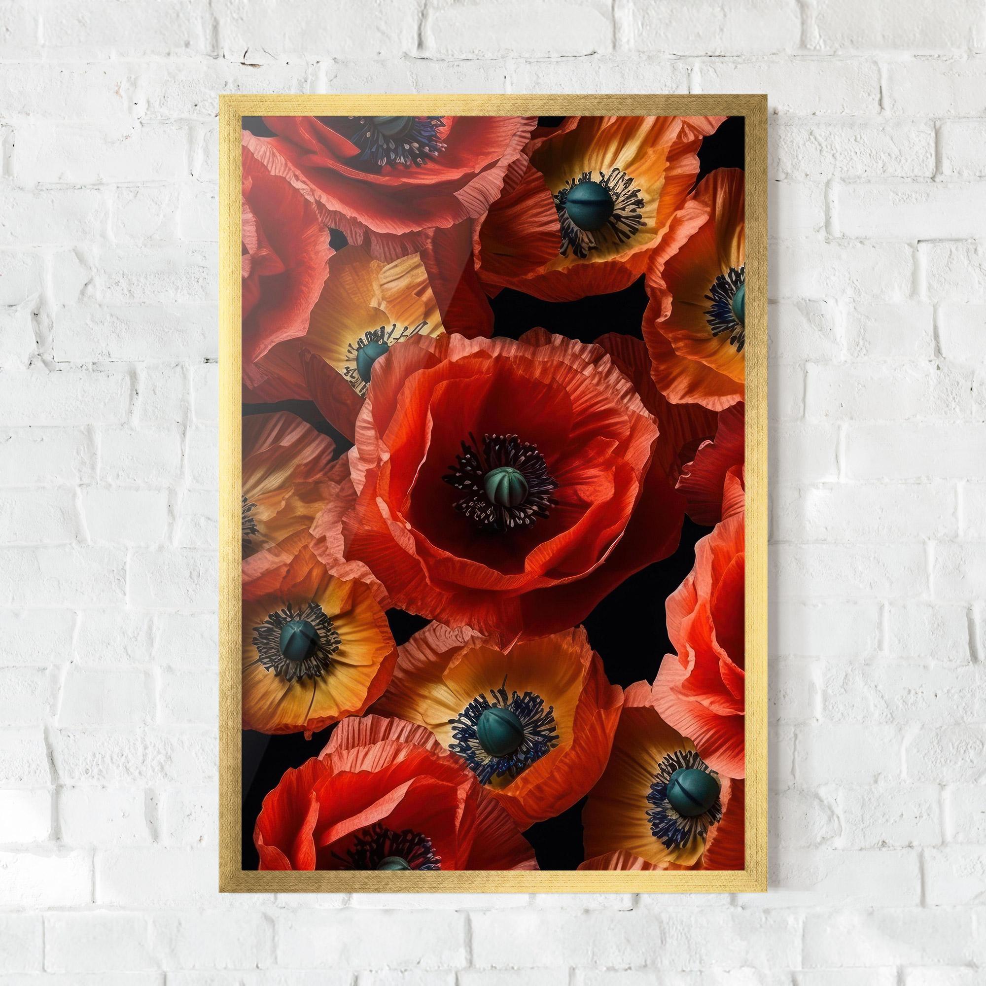 Poster Înrămat Red Orange Poppy mockup 0