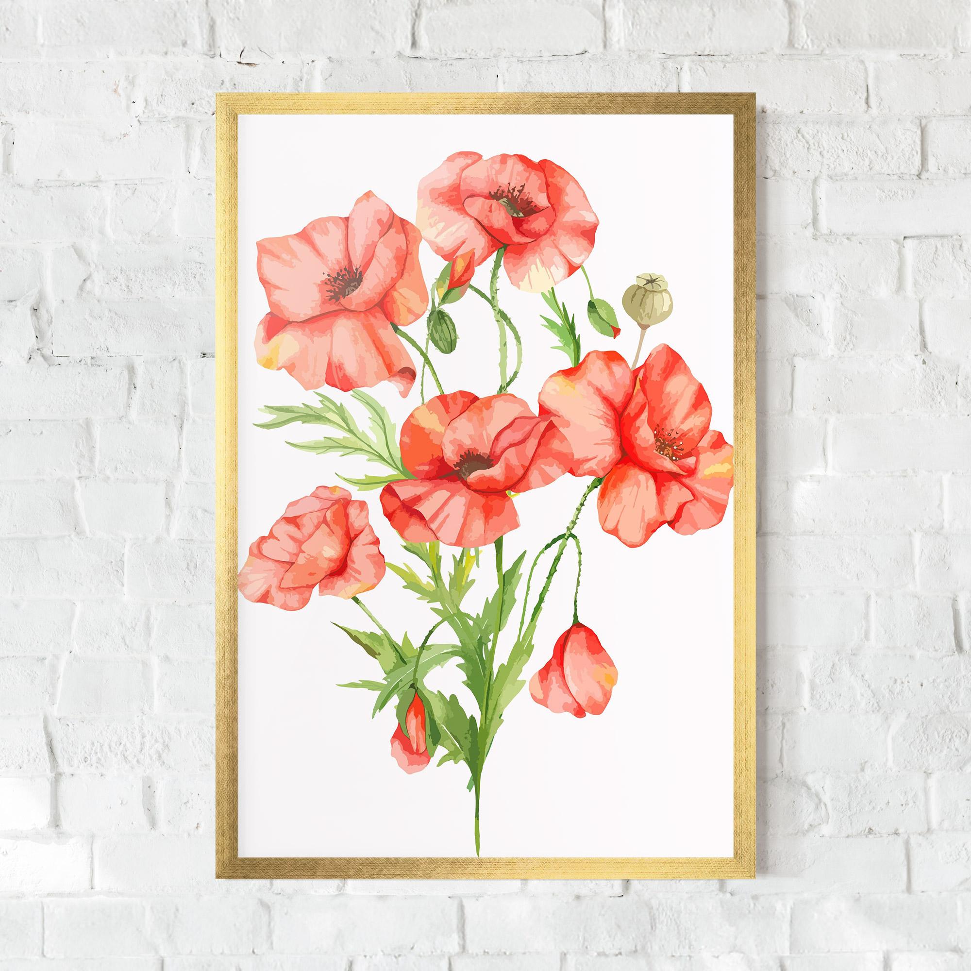 Poster Înrămat Red Pastel Poppy mockup 0