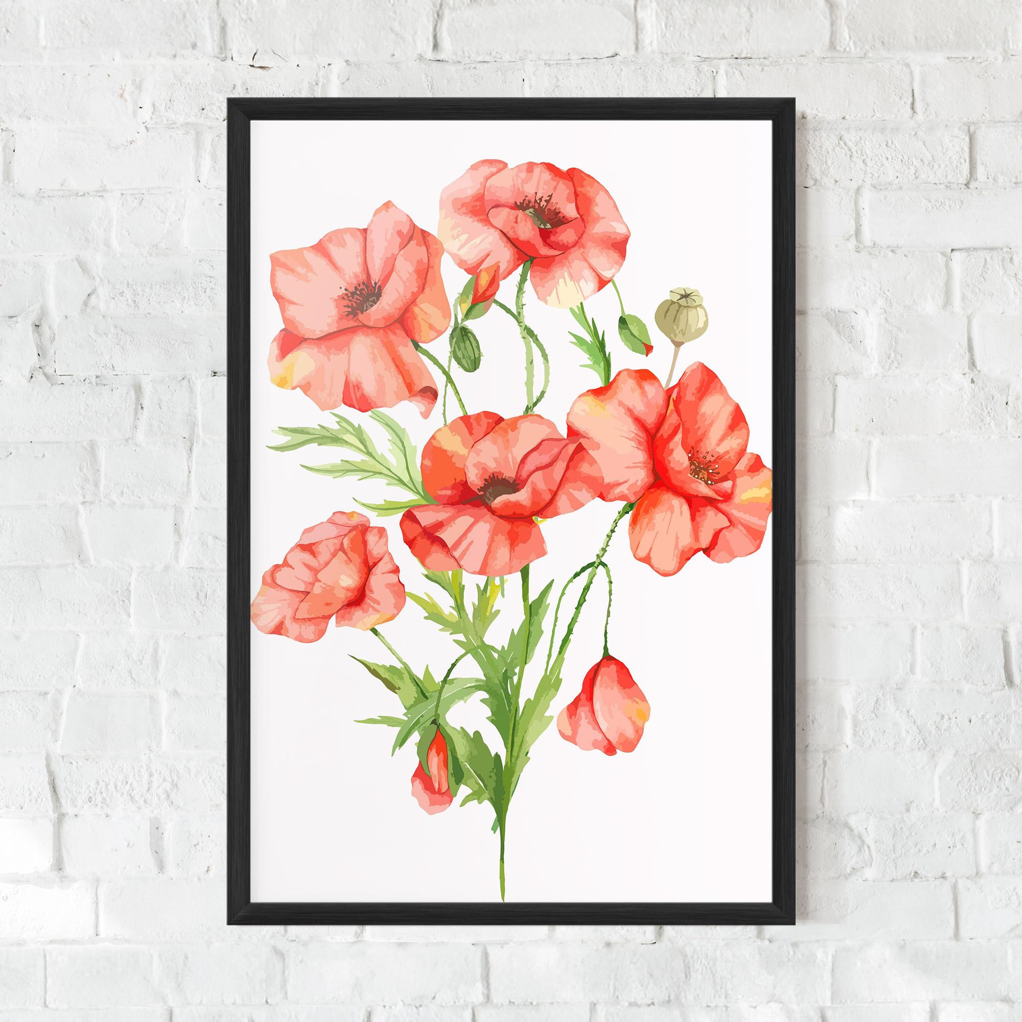 Poster Înrămat Red Pastel Poppy mockup 0