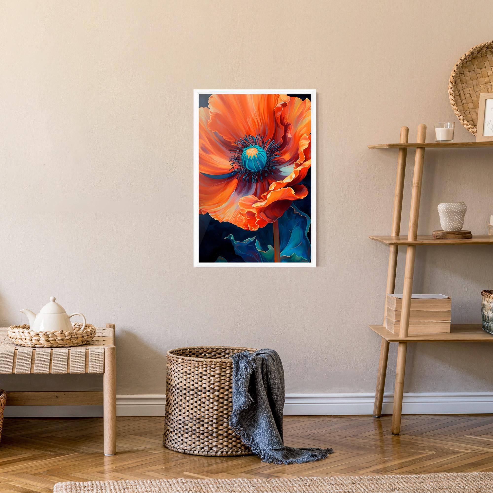 Poster Înrămat Orange Blue Poppy mockup 9
