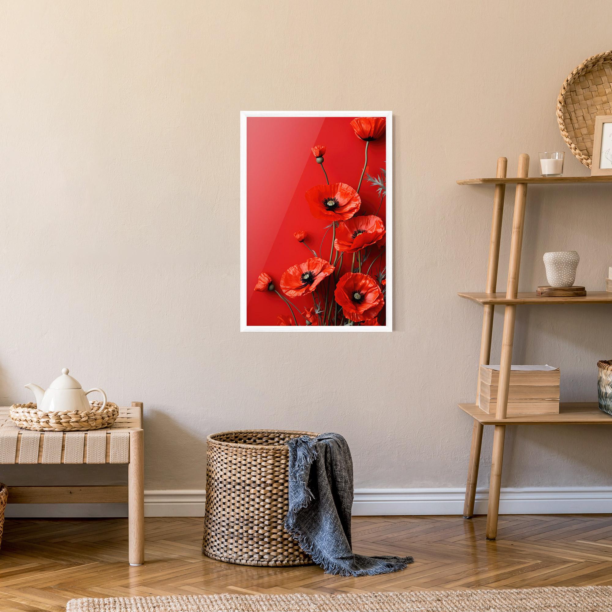 Poster Înrămat Poppies On The Table mockup 9