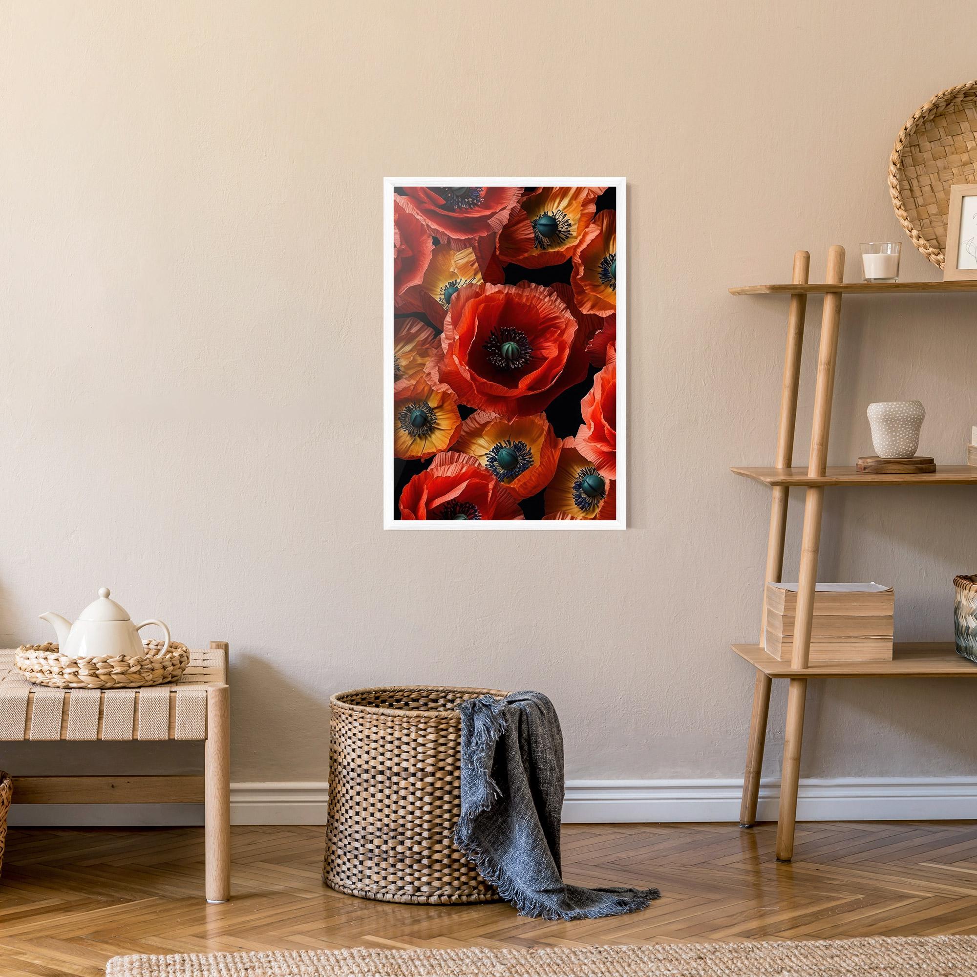 Poster Înrămat Red Orange Poppy mockup 9