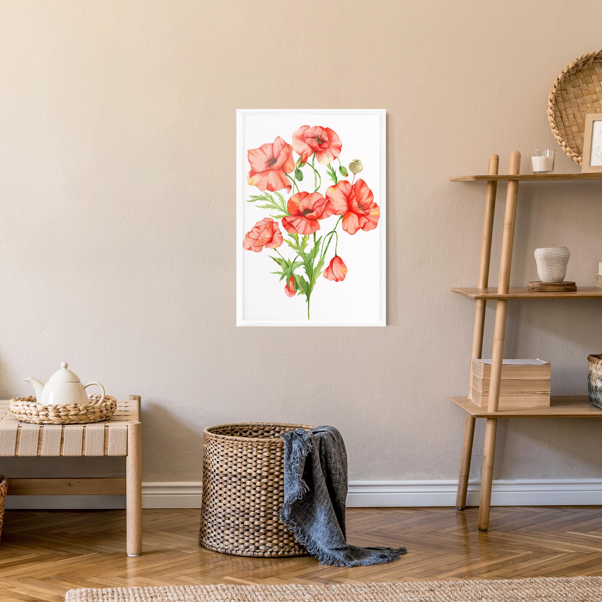 Poster Înrămat Red Pastel Poppy mockup 9