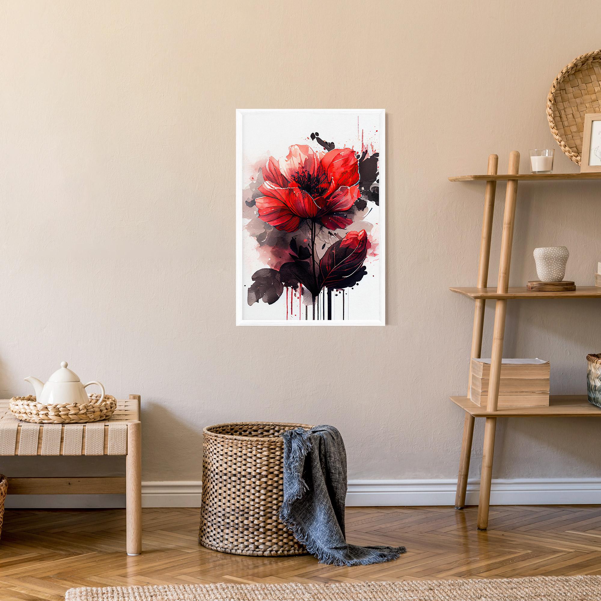 Poster Înrămat Watercolor Poppy mockup 9