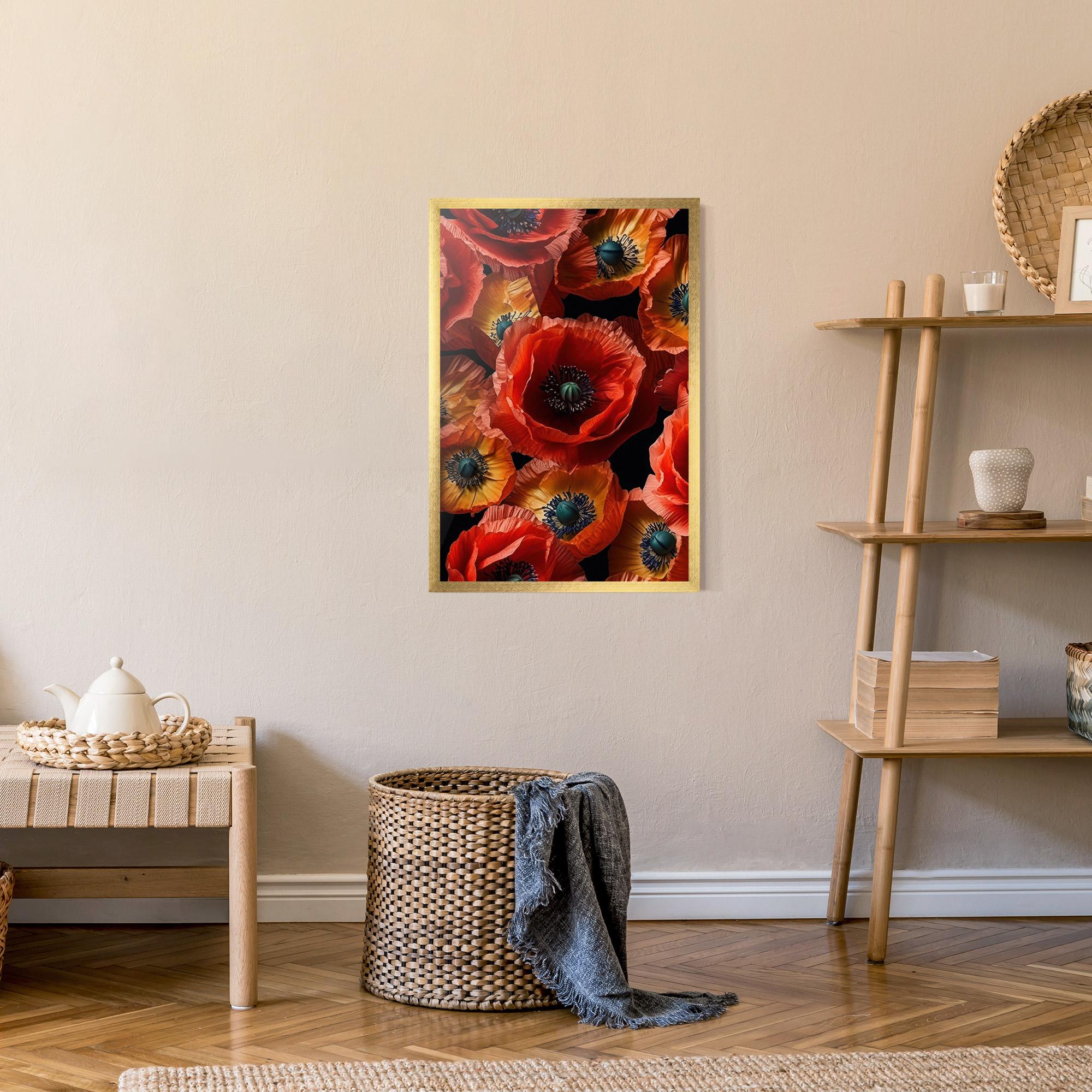 Poster Înrămat Red Orange Poppy mockup 9