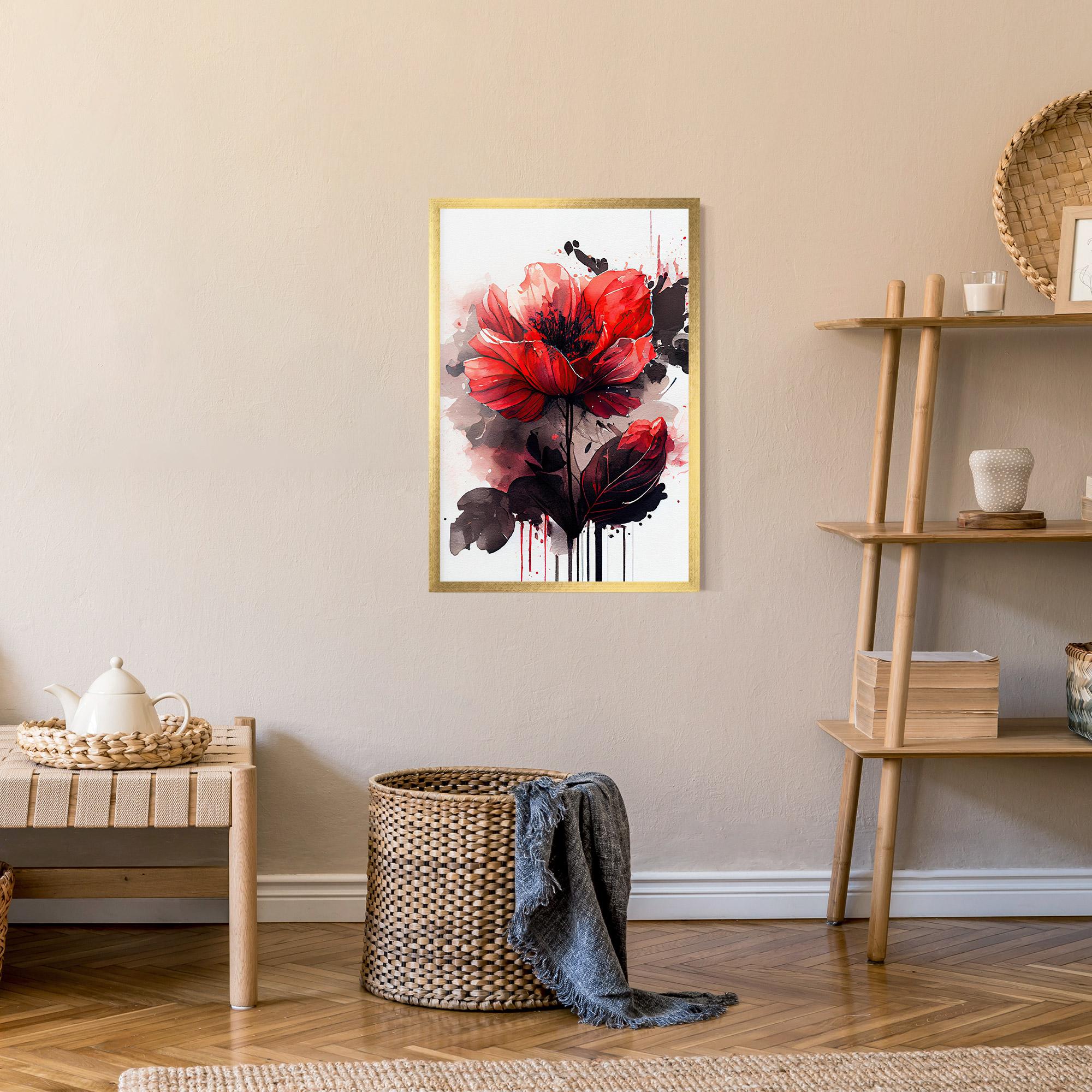Poster Înrămat Watercolor Poppy mockup 9