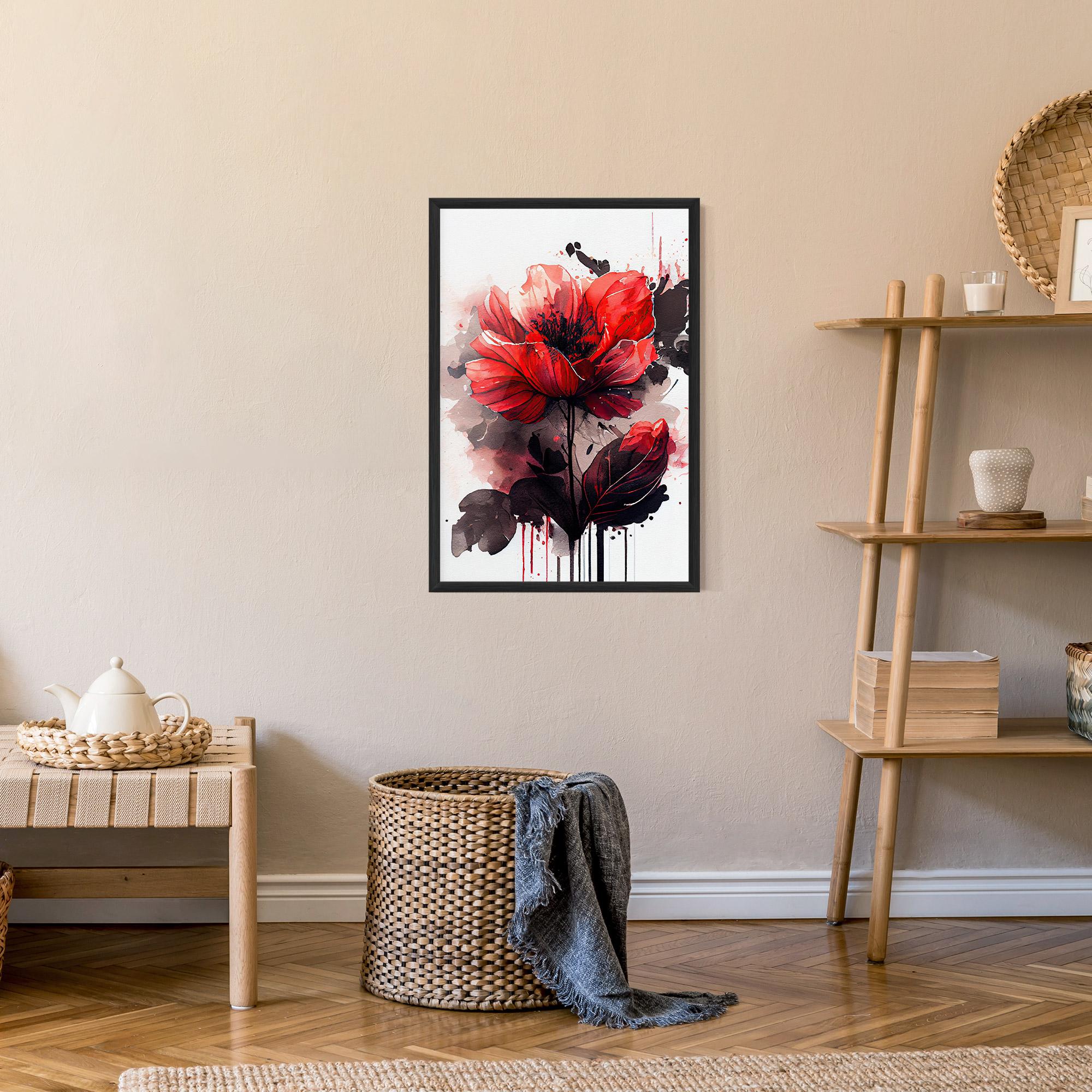 Poster Înrămat Watercolor Poppy mockup 9
