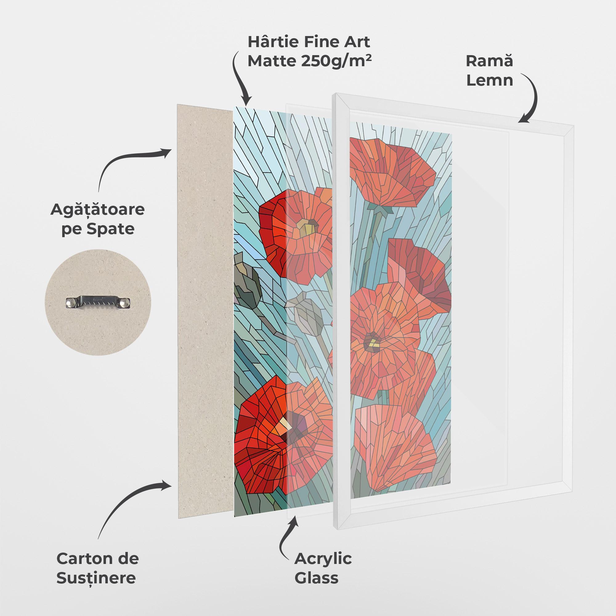 Poster Înrămat Blue Glass Poppy mockup 1