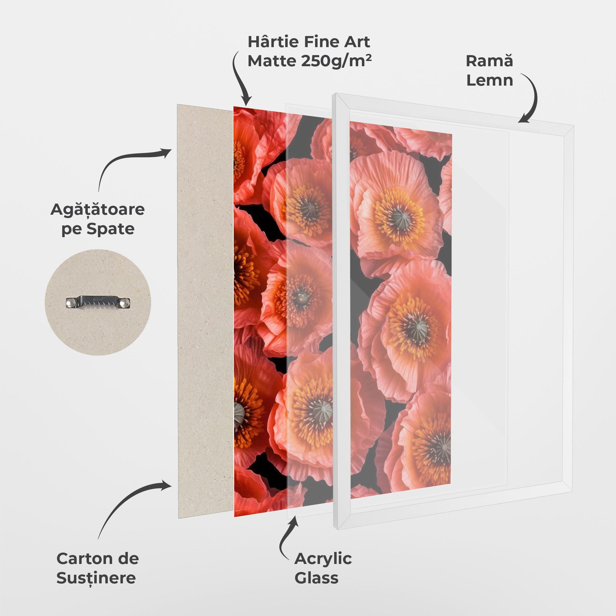 Poster Înrămat Light Red Poppies mockup 1