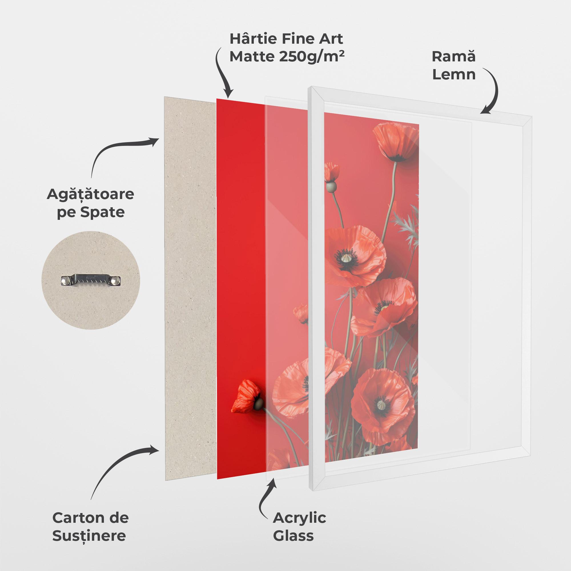 Poster Înrămat Poppies On The Table mockup 1