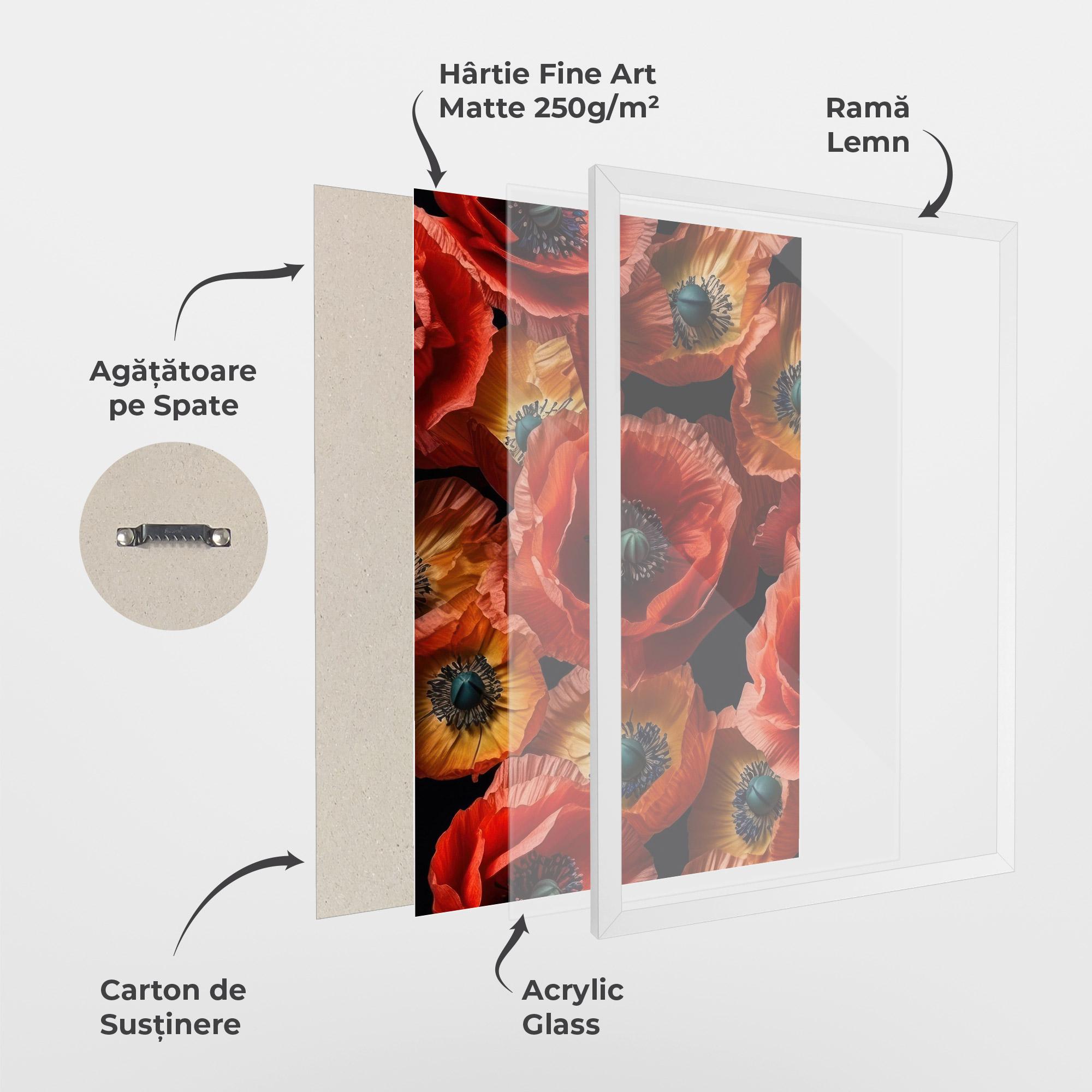 Poster Înrămat Red Orange Poppy mockup 1