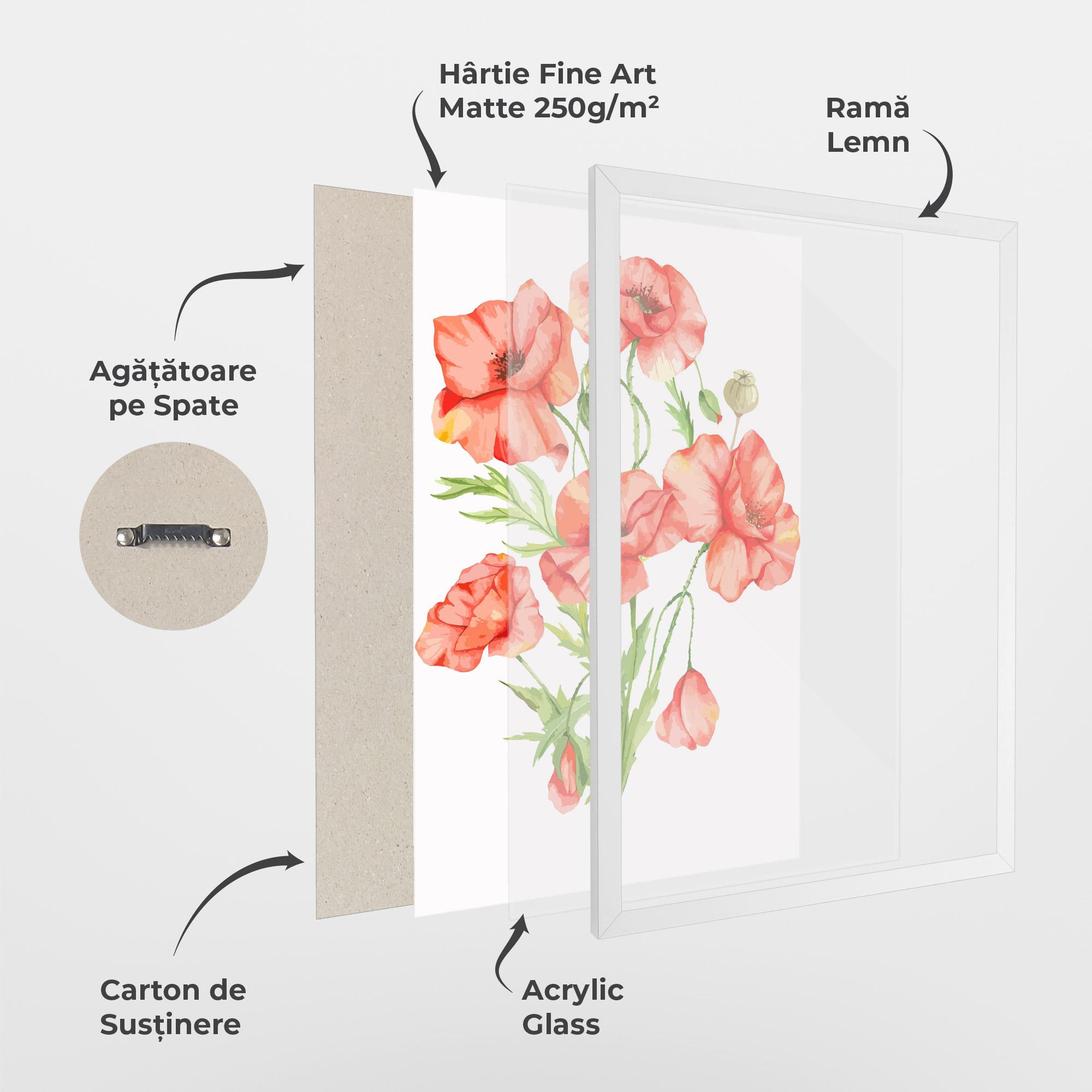 Poster Înrămat Red Pastel Poppy mockup 1