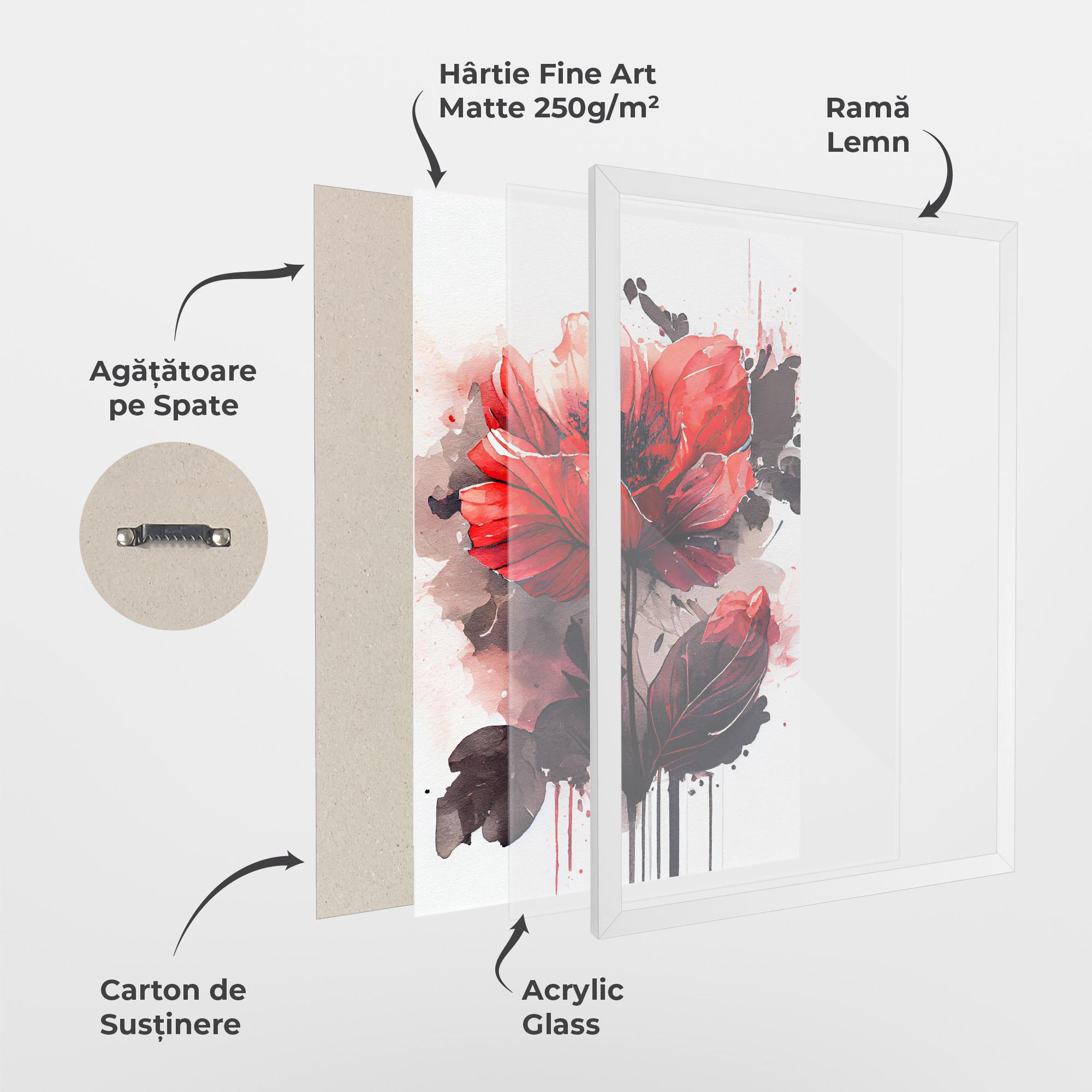 Poster Înrămat Watercolor Poppy mockup 1