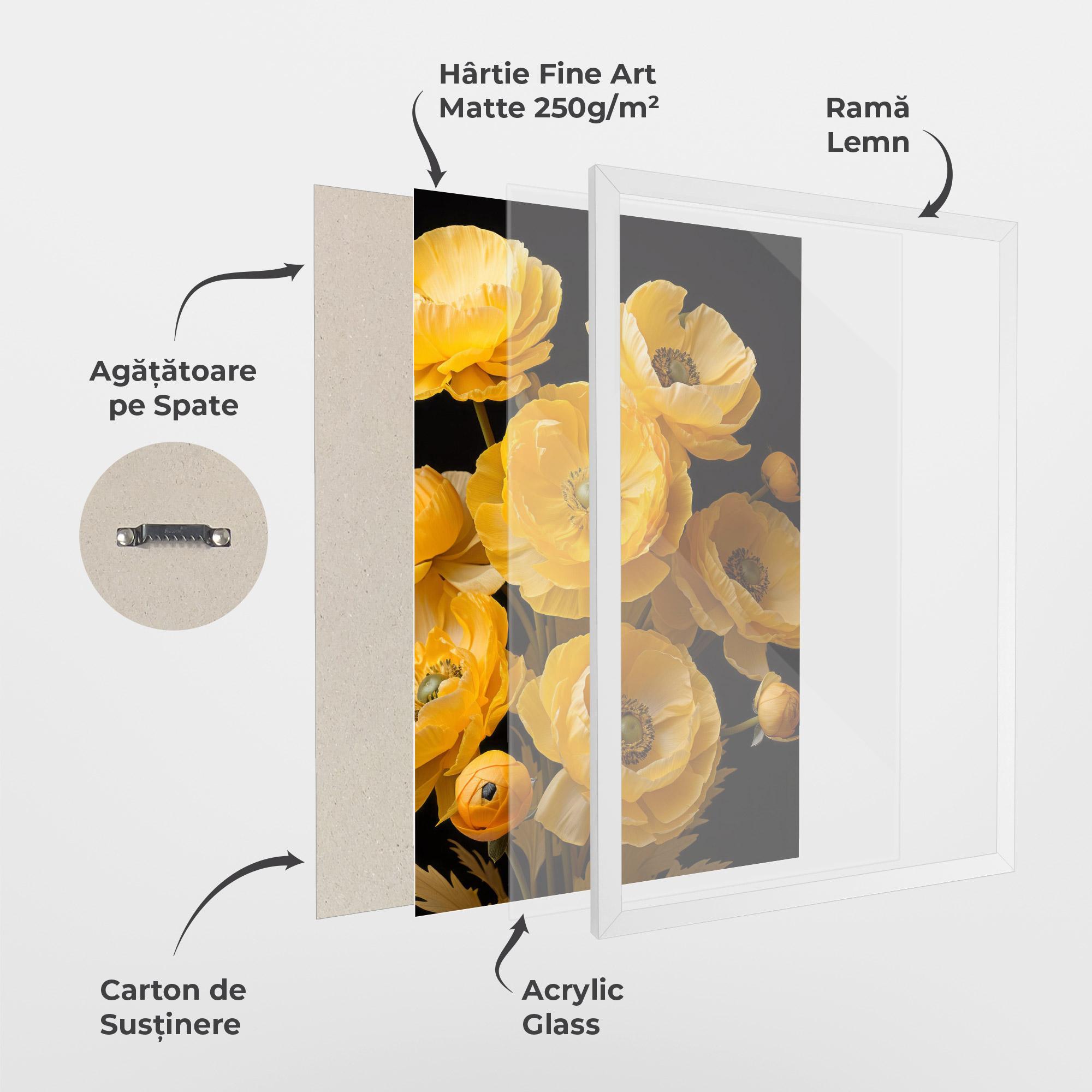 Poster Înrămat Yellow Poppy mockup 1