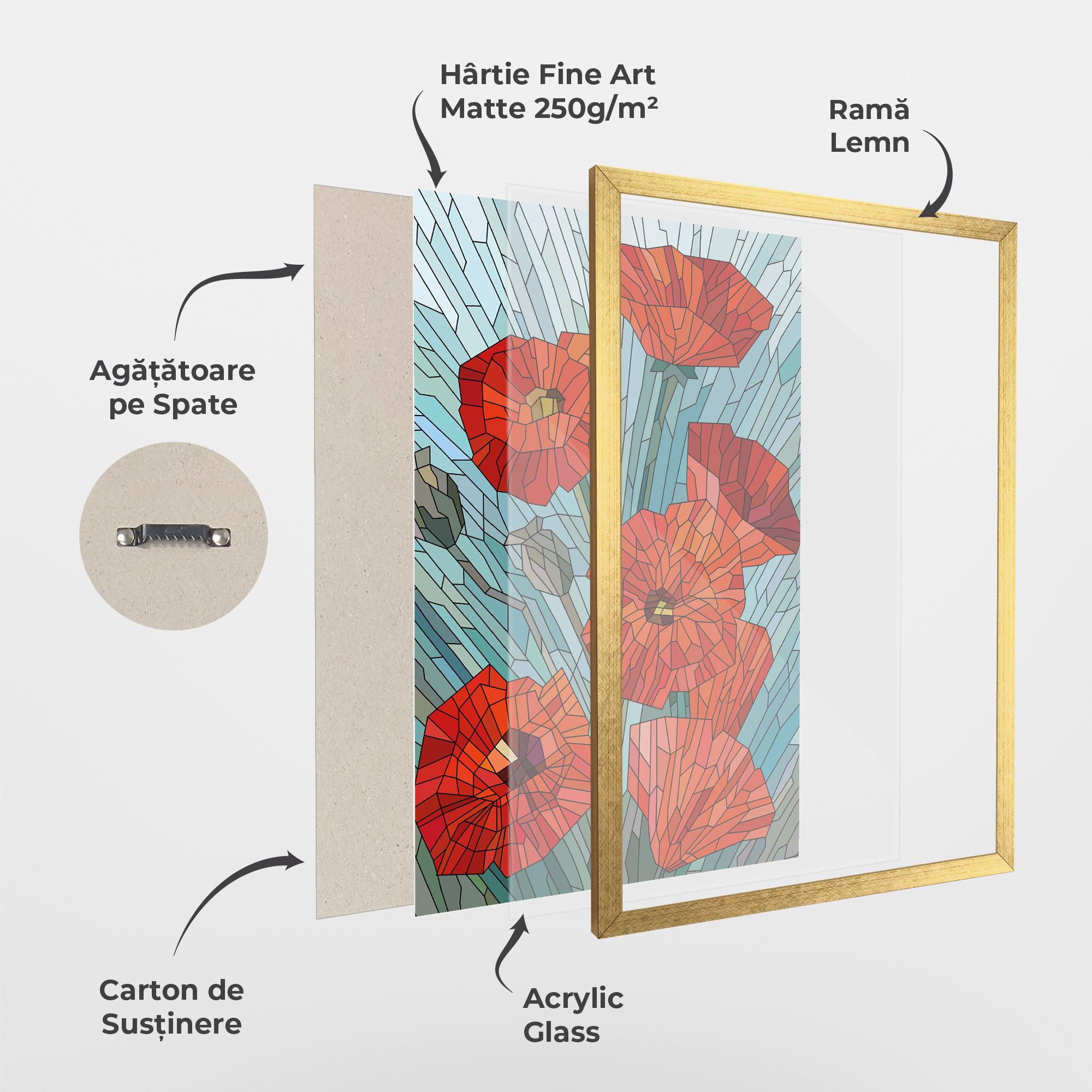 Poster Înrămat Blue Glass Poppy mockup 1