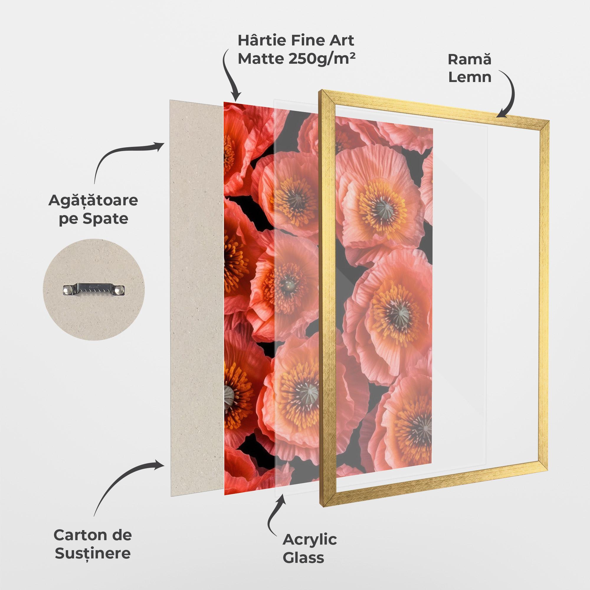 Poster Înrămat Light Red Poppies mockup 1