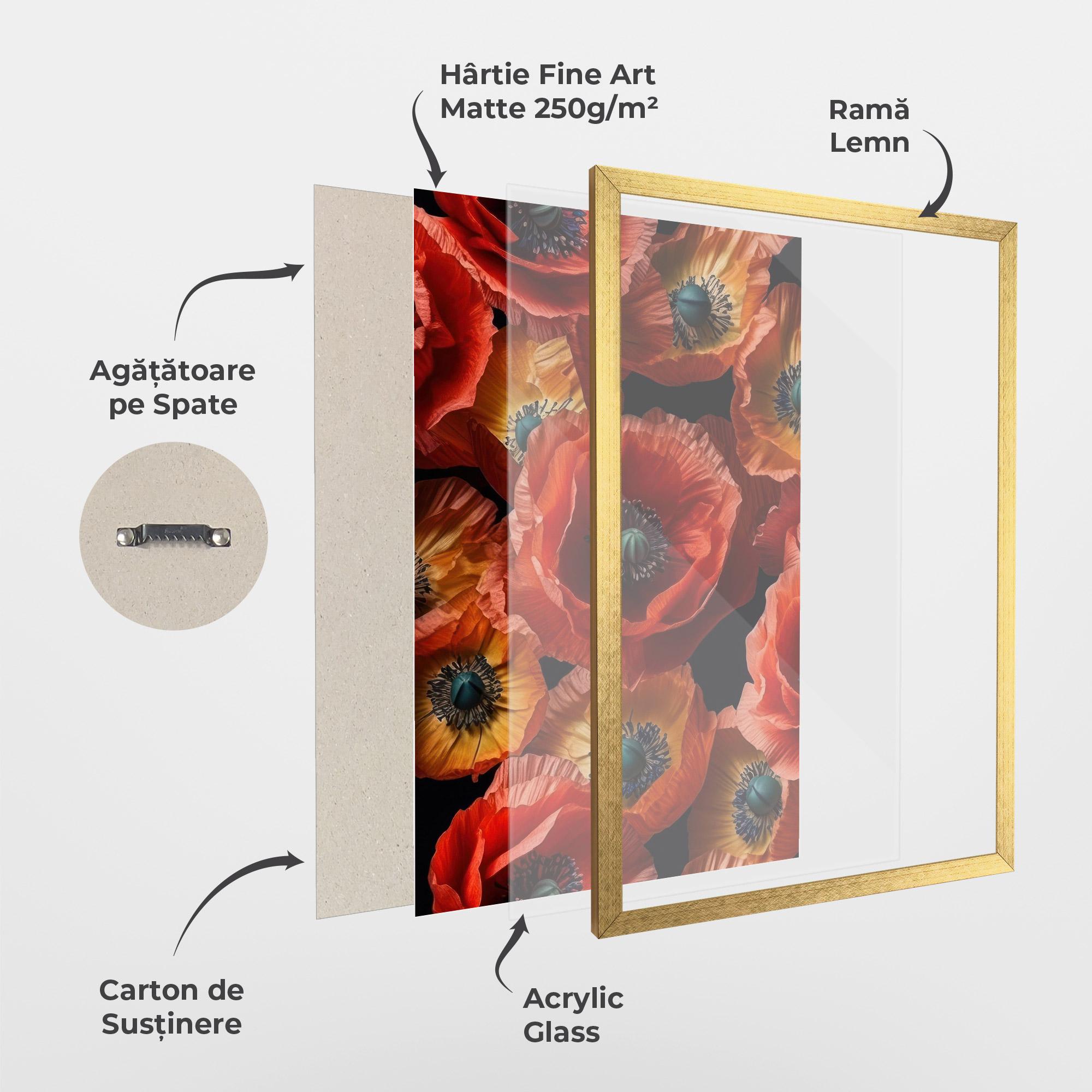Poster Înrămat Red Orange Poppy mockup 1