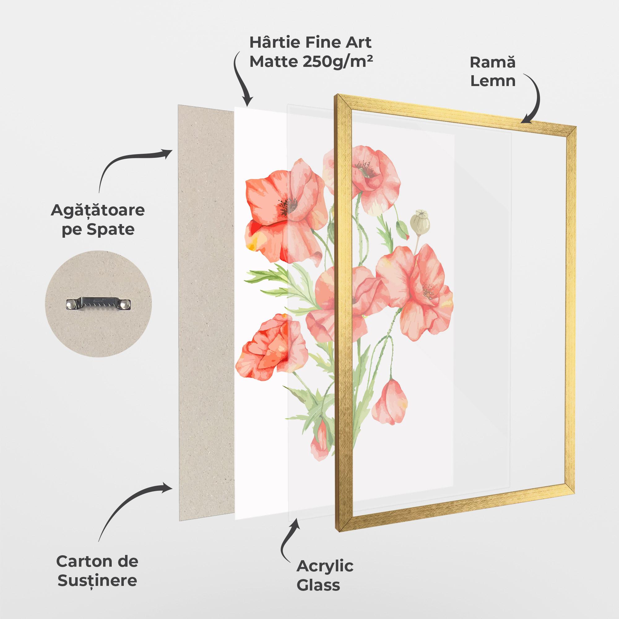 Poster Înrămat Red Pastel Poppy mockup 1