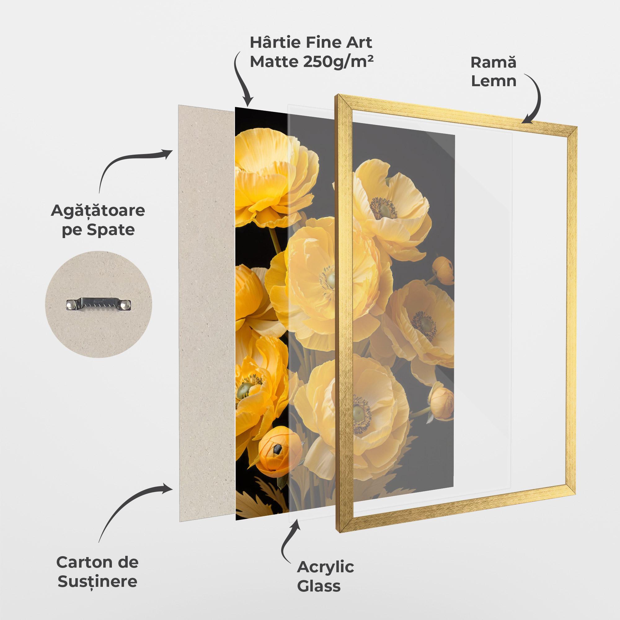 Poster Înrămat Yellow Poppy mockup 1