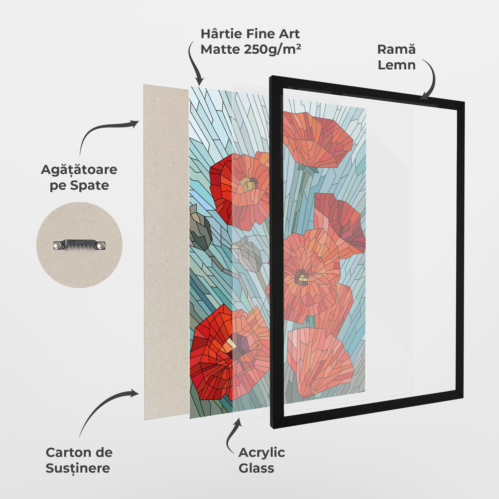 Poster Înrămat Blue Glass Poppy mockup 1