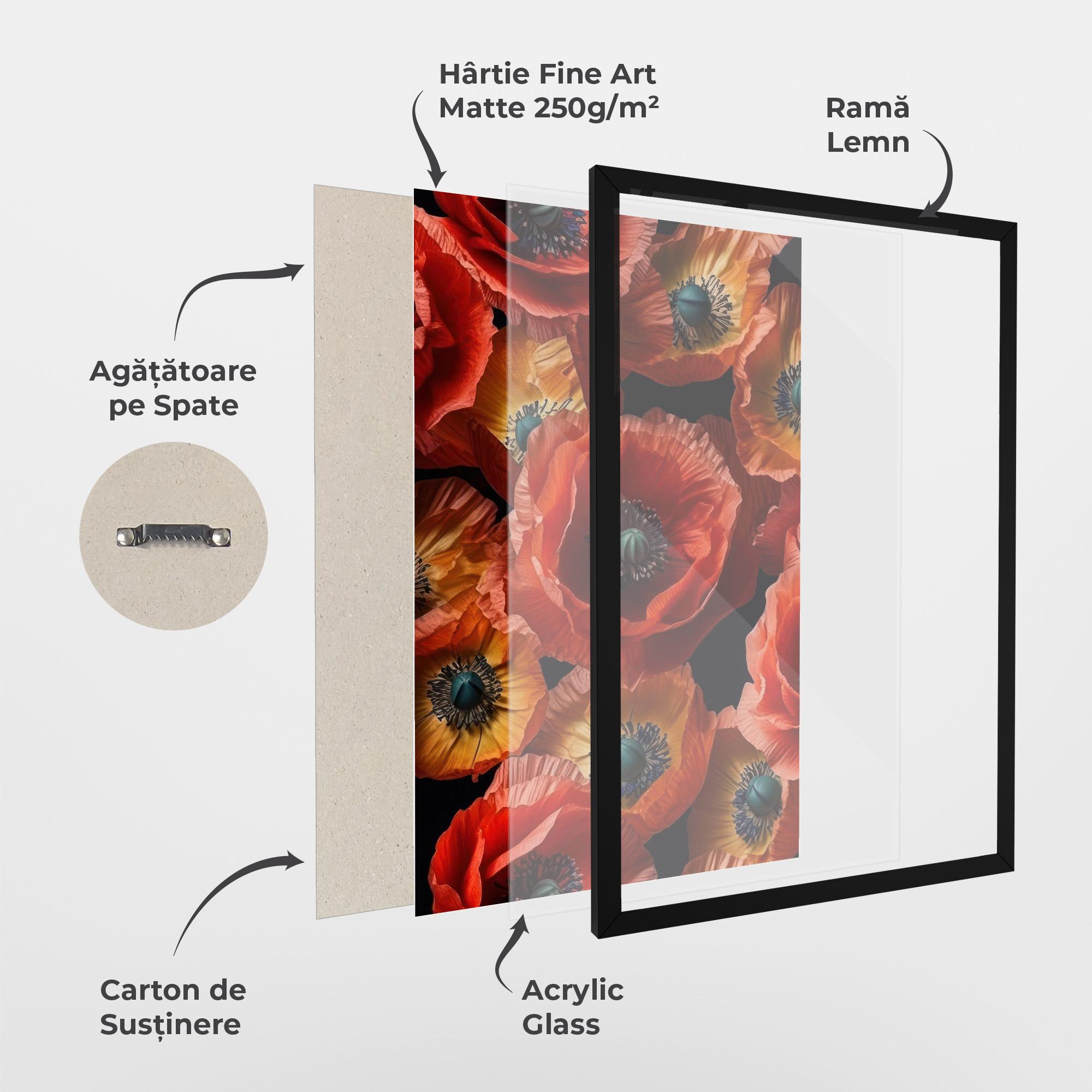 Poster Înrămat Red Orange Poppy mockup 1