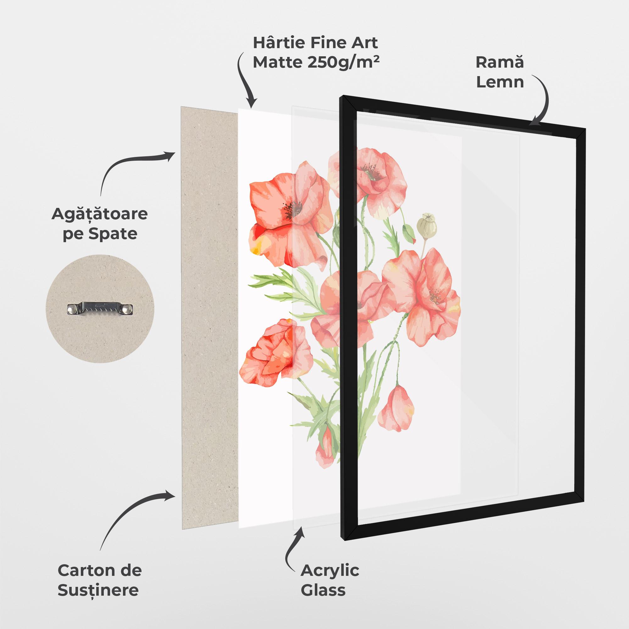 Poster Înrămat Red Pastel Poppy mockup 1