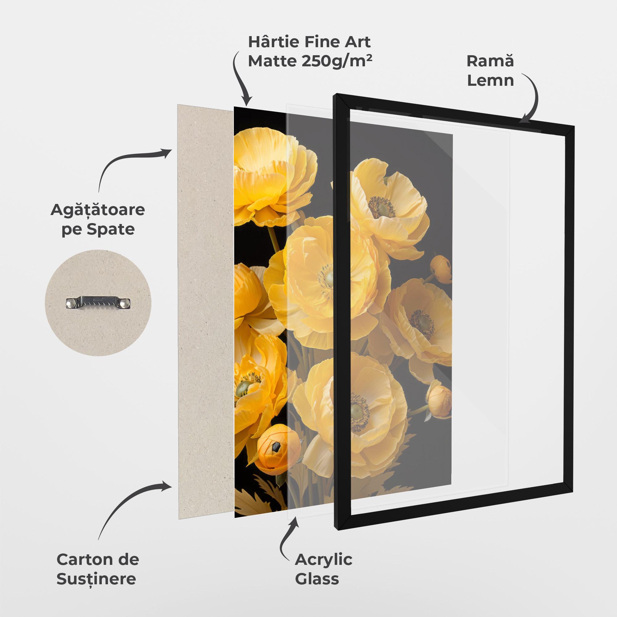 Poster Înrămat Yellow Poppy mockup 1