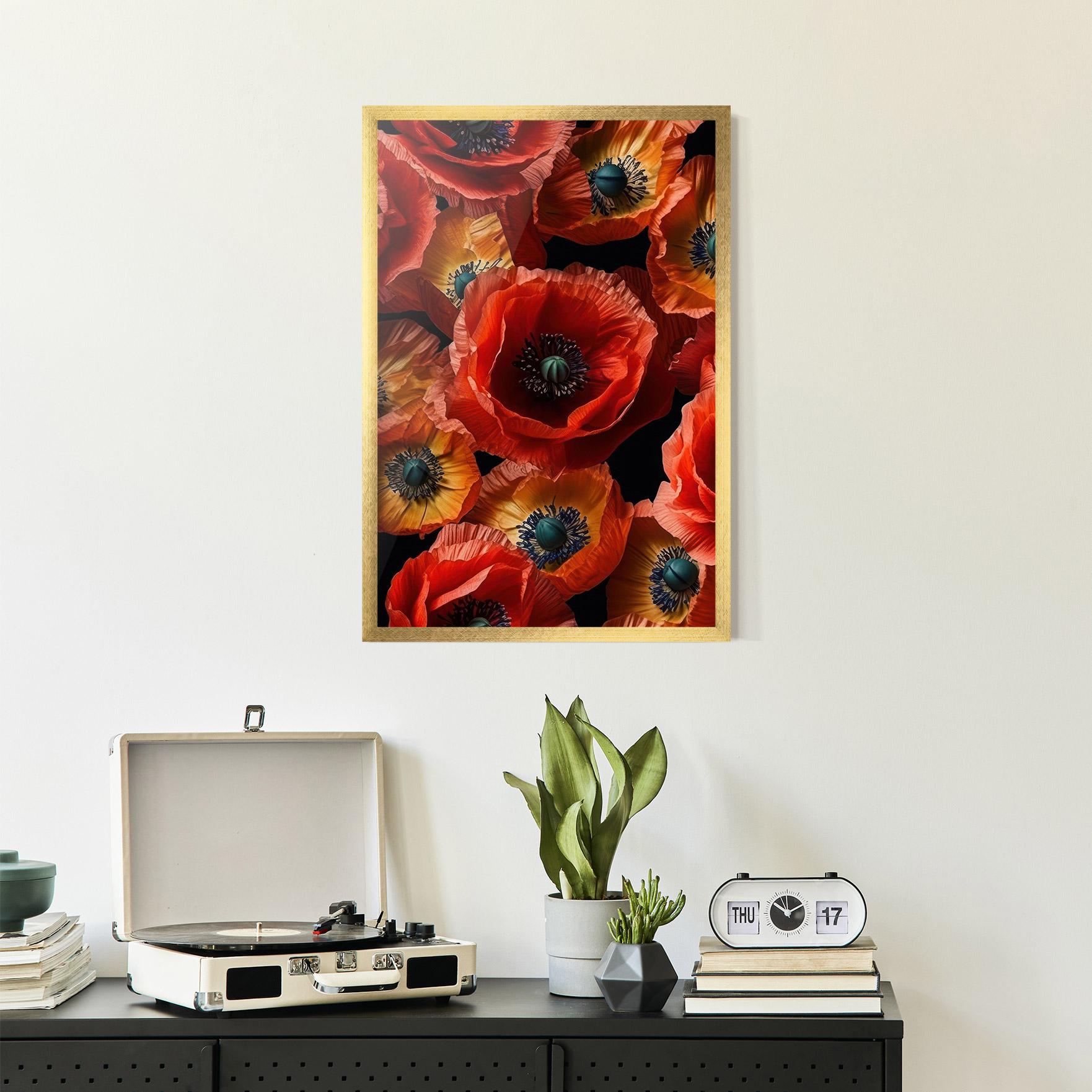 Poster Înrămat Red Orange Poppy mockup 2
