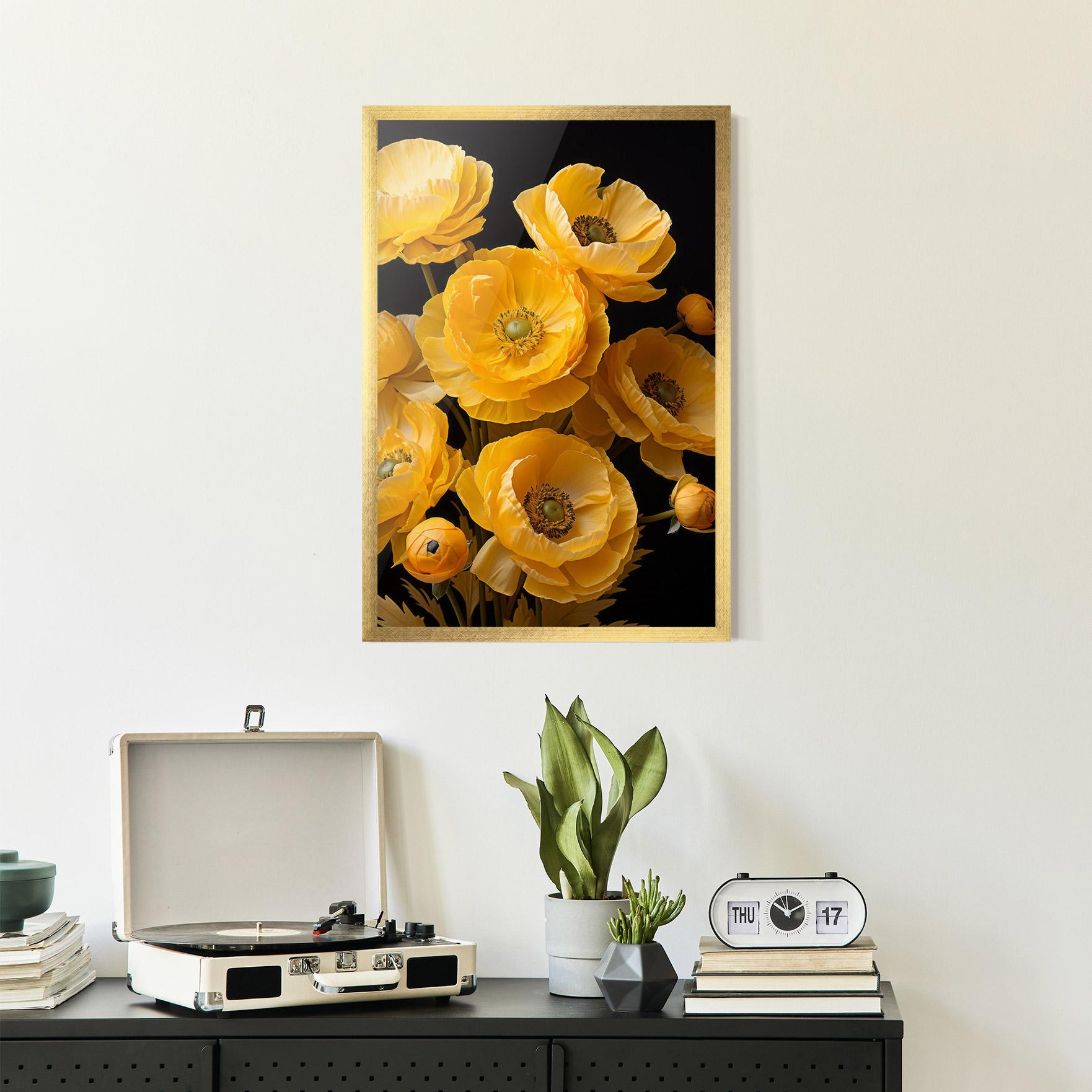 Poster Înrămat Yellow Poppy mockup 2